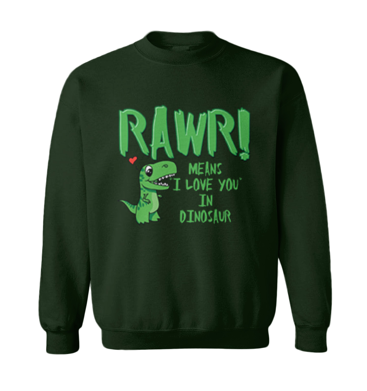 Rawr! - Means I Love You In Dinosaur Valentine's Day Toddler Crewneck Sweater - Picture 3 of 8