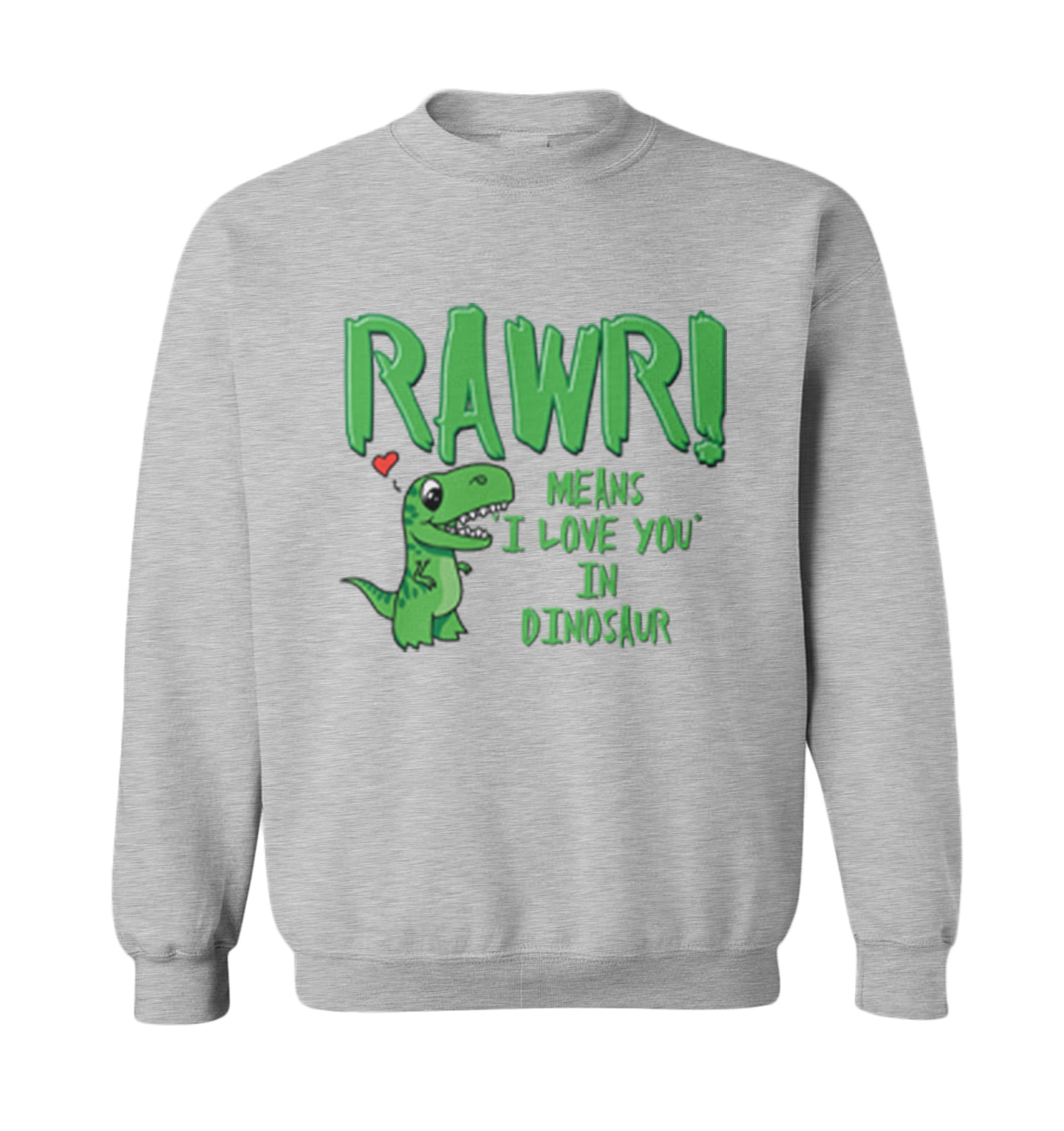 Rawr! - Means I Love You In Dinosaur Valentine's Day Toddler Crewneck Sweater - Picture 4 of 8