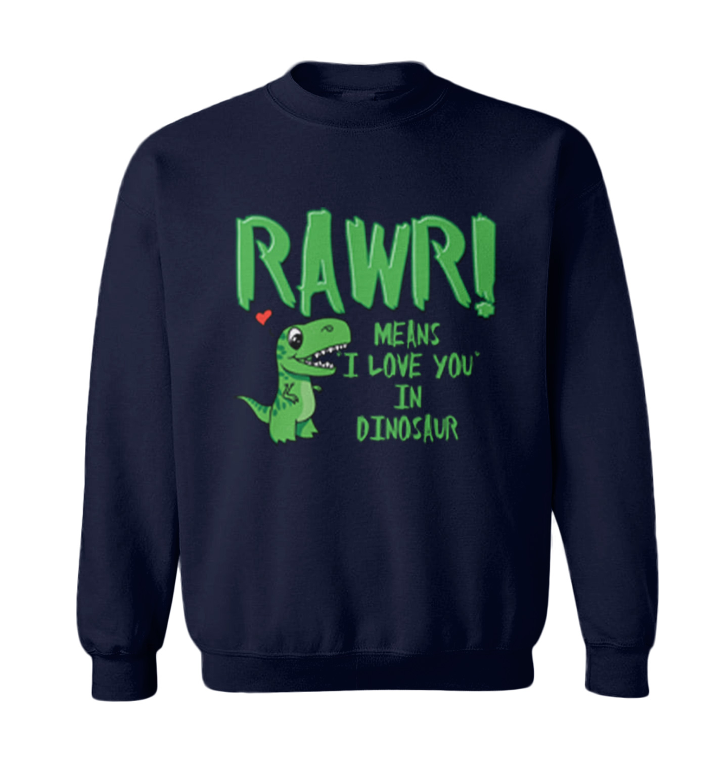 Rawr! - Means I Love You In Dinosaur Valentine's Day Toddler Crewneck Sweater - Picture 5 of 8