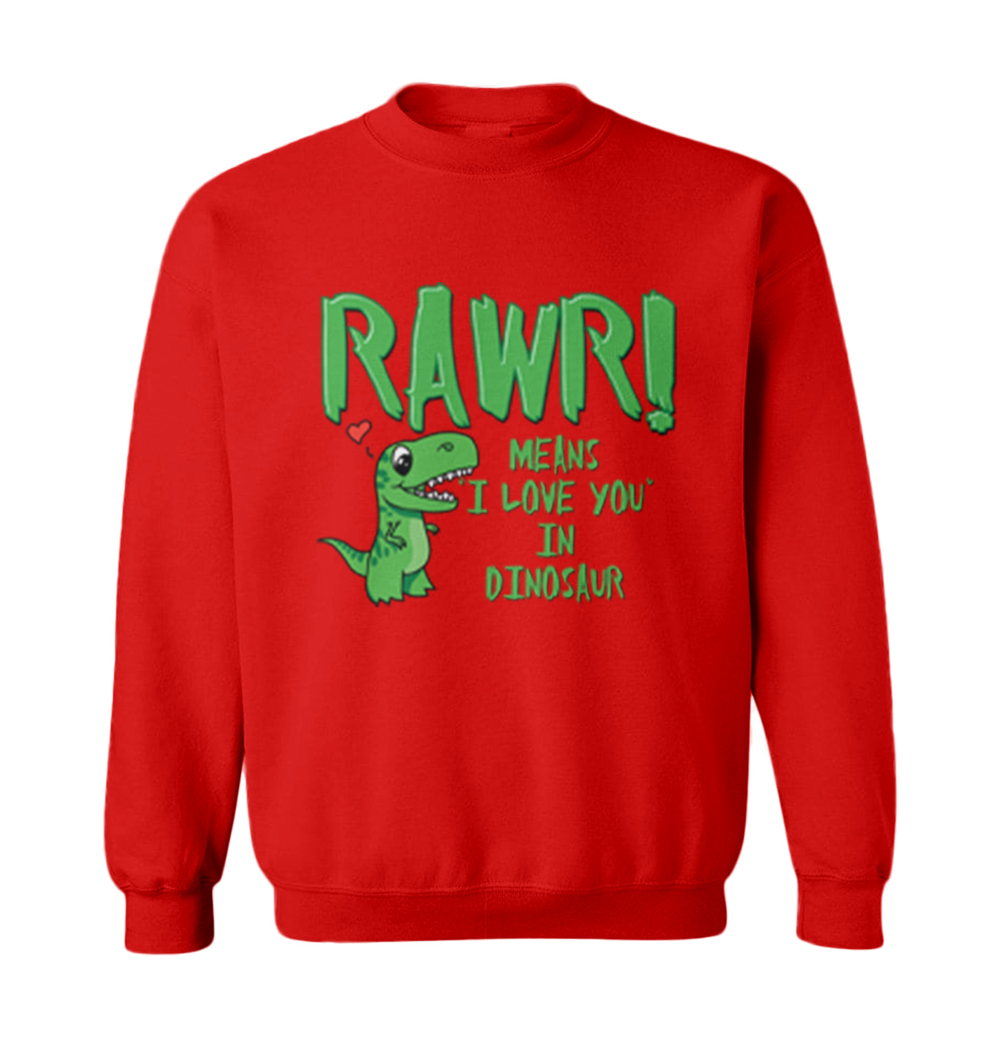 Rawr! - Means I Love You In Dinosaur Valentine's Day Toddler Crewneck Sweater - Picture 7 of 8
