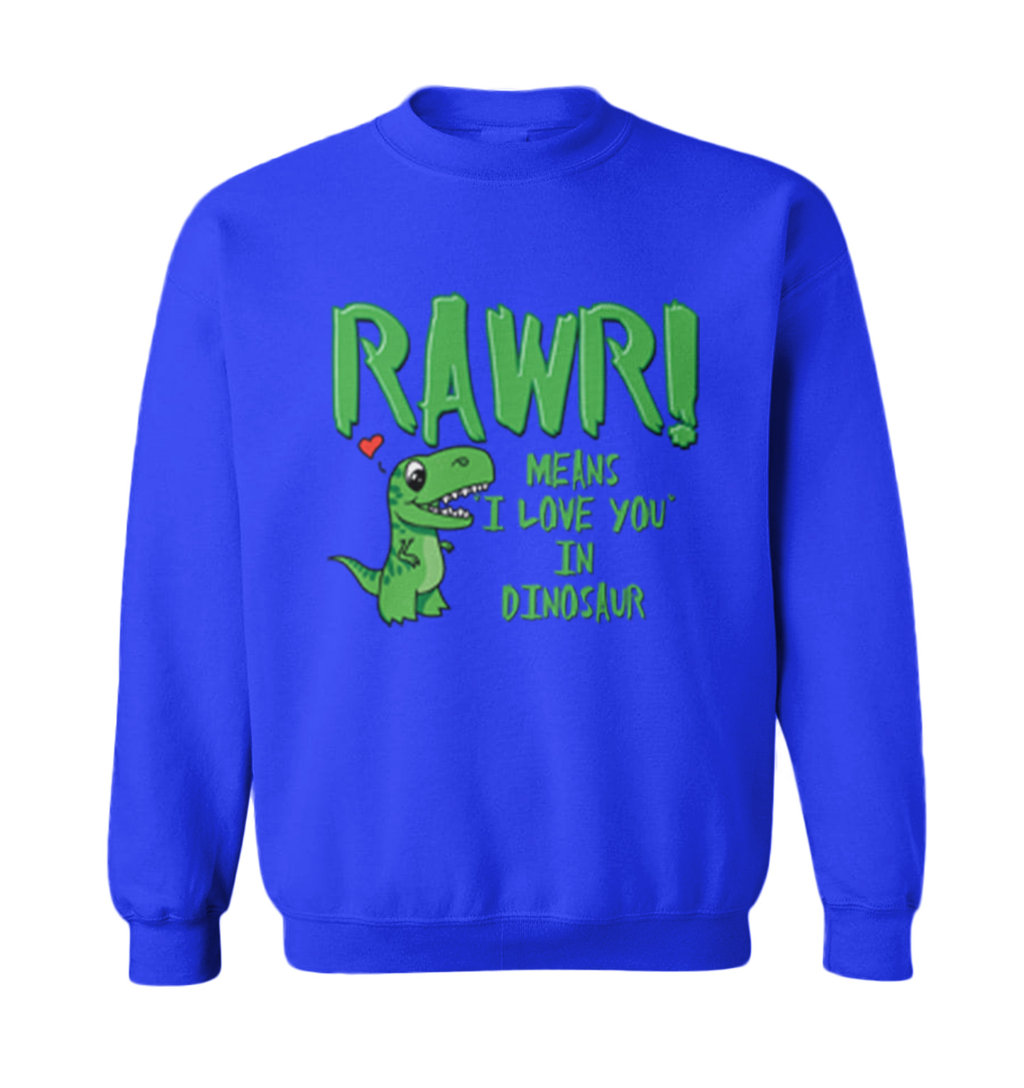 Rawr! - Means I Love You In Dinosaur Valentine's Day Toddler Crewneck Sweater - Picture 8 of 8