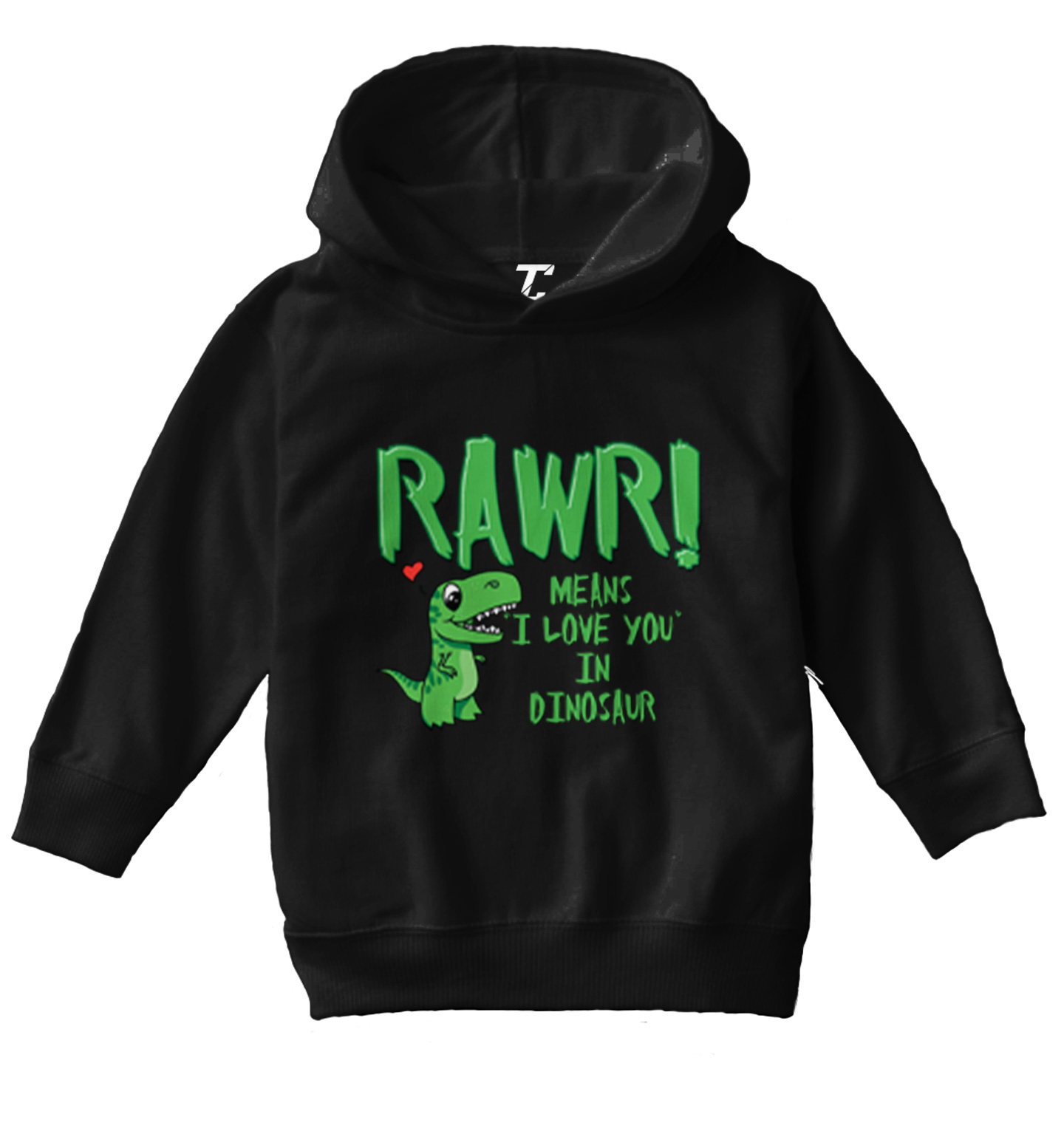Federa Cuscino Dinosauro Rawr I Love You - Verde, 50x30 Cm, Cotone/lino, Chiusura Lampo - 4