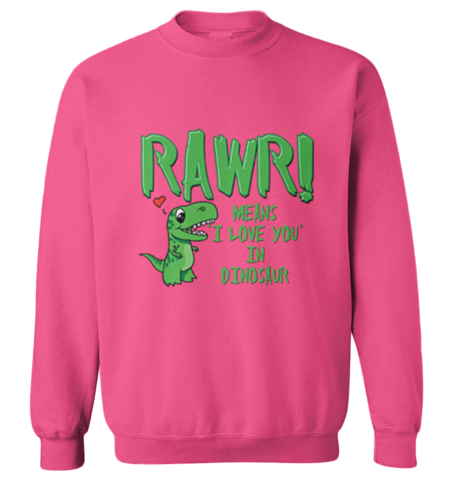 Rawr! - Means I Love You In Dinosaur Valentine's Day Toddler Crewneck Sweater - Picture 6 of 8
