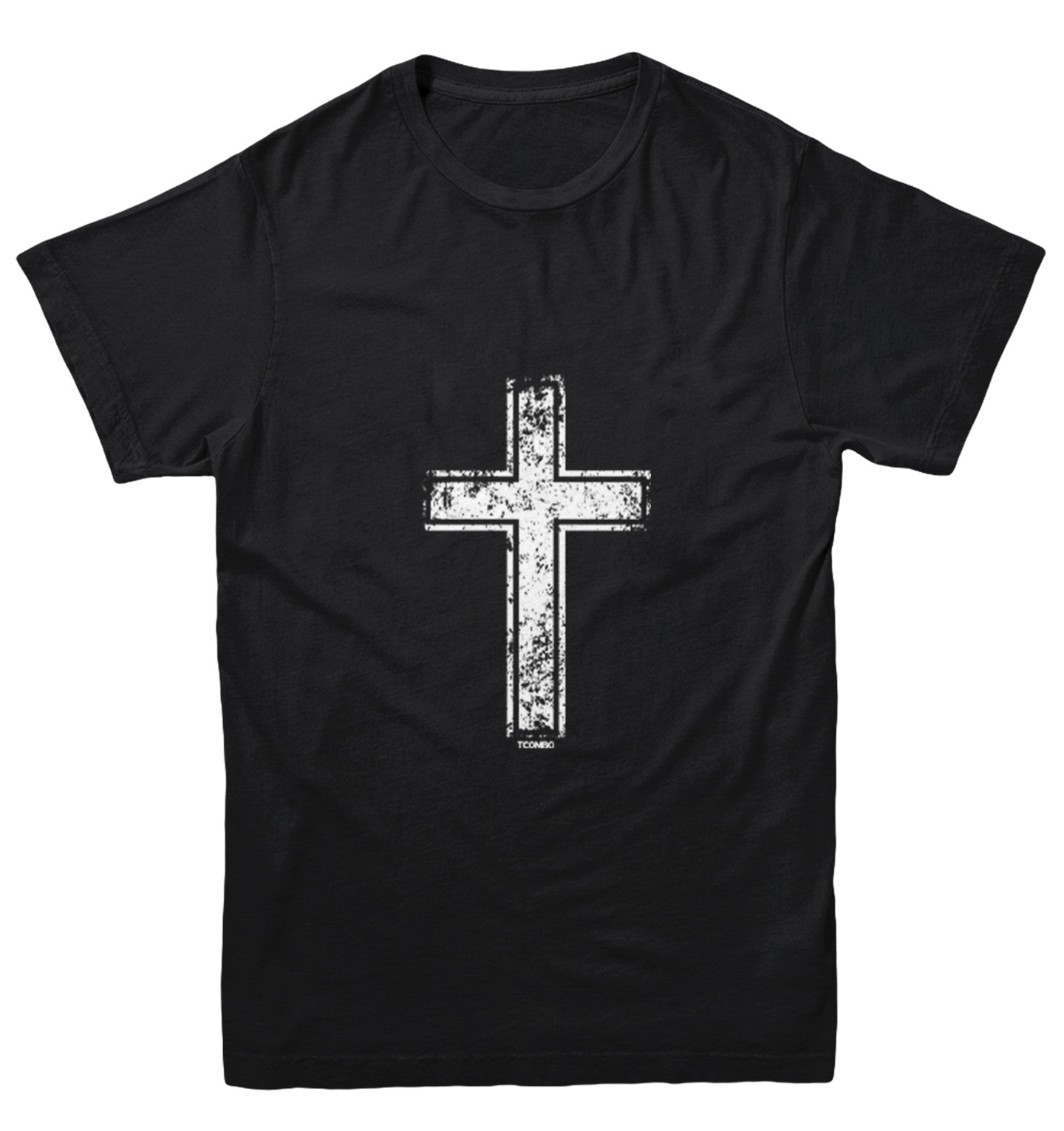 Distressed Cross - Jesus Catholic Christian Church Youth T-Shirt - Picture 2 of 20