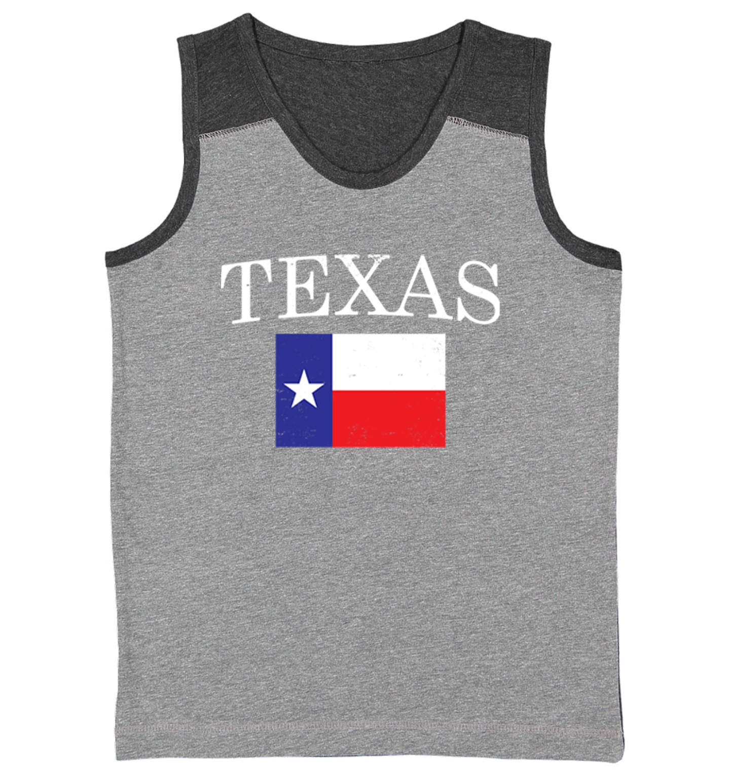 Texas With Flag - Texan Pride Lone Star United States Youth Contrast Tank Top - Picture 3 of 7