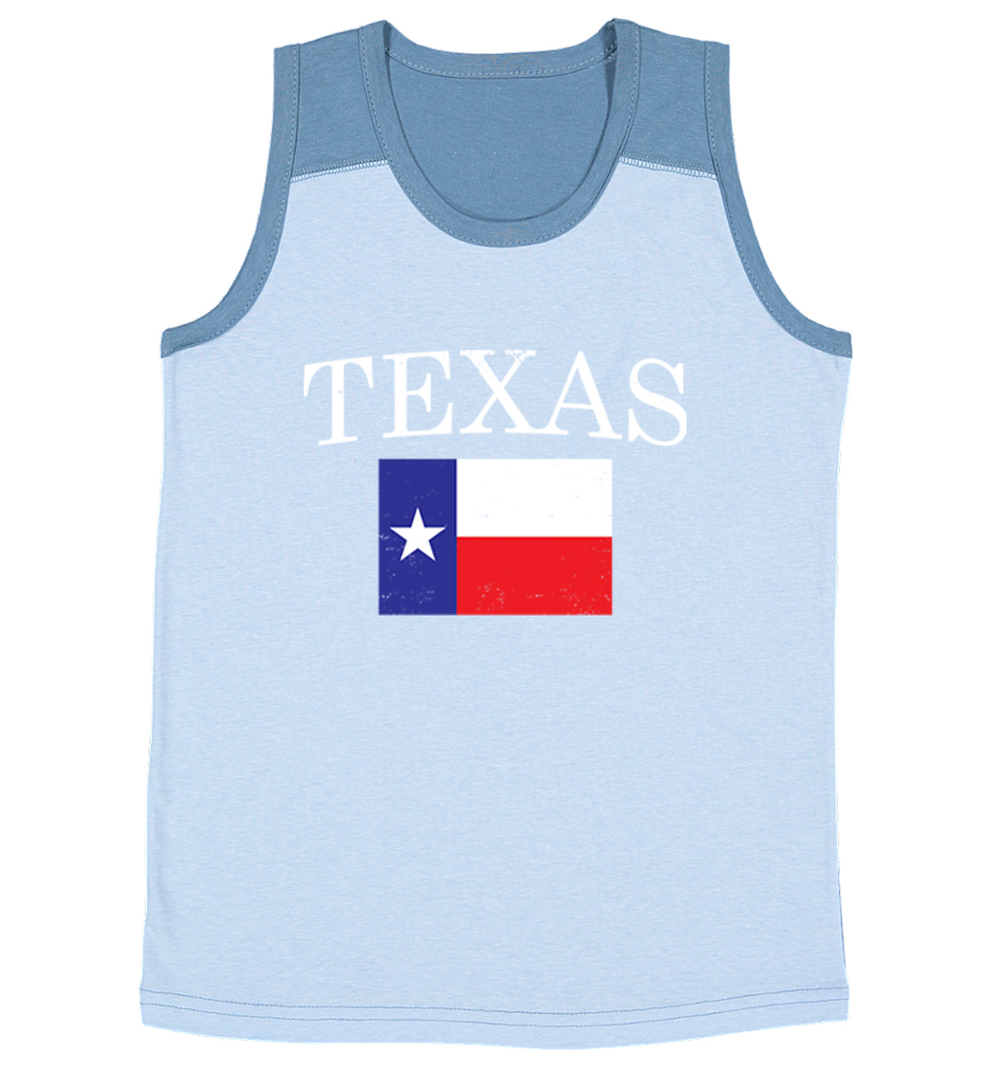 Texas With Flag - Texan Pride Lone Star United States Youth Contrast Tank Top - Picture 4 of 7
