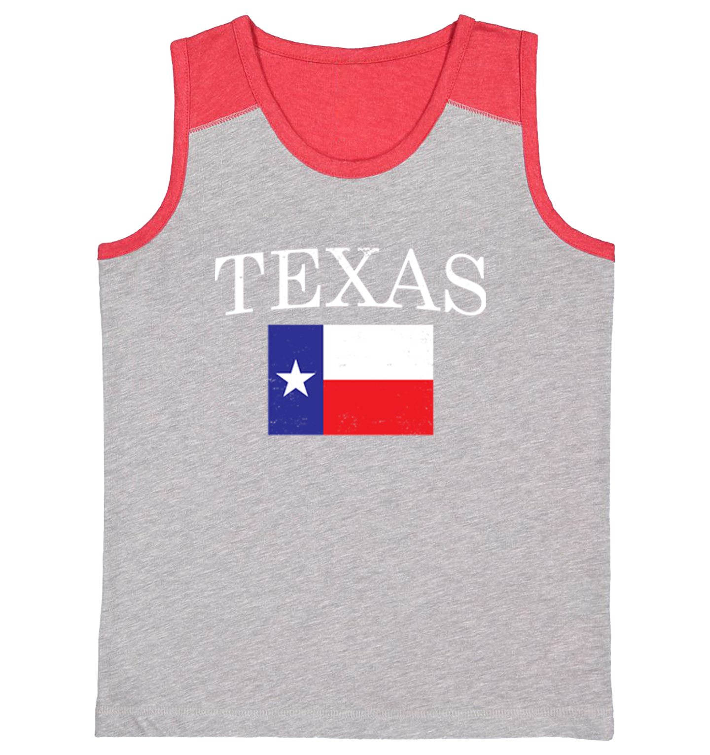 Texas With Flag - Texan Pride Lone Star United States Youth Contrast Tank Top - Picture 7 of 7