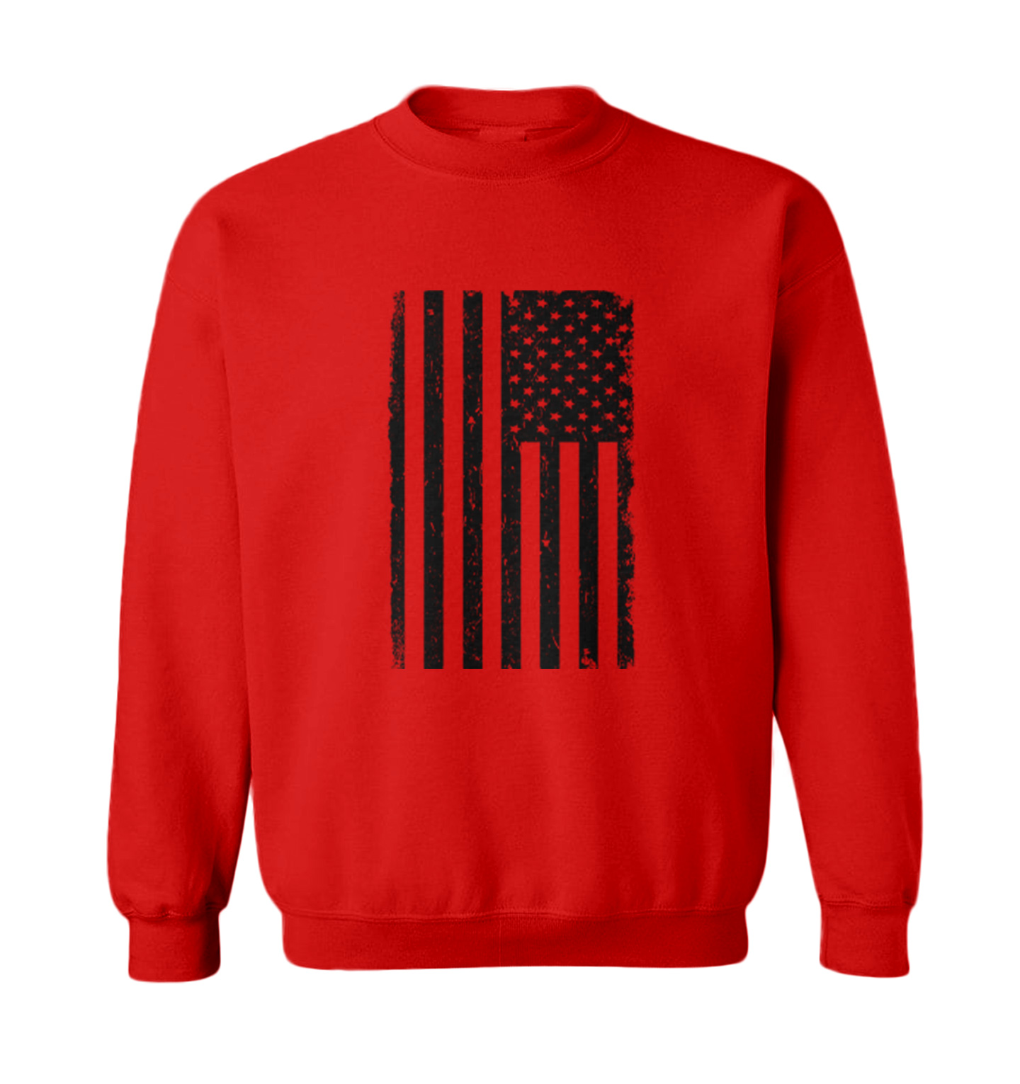 Distressed Black American Flag - United States USA Toddler Crewneck Sweater - Picture 4 of 5