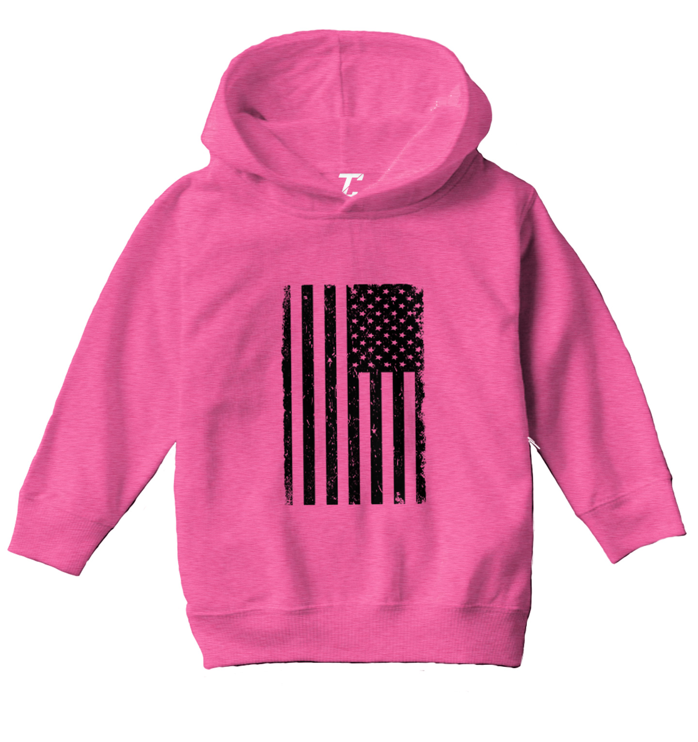 Distressed Black American Flag - United States USA Toddler/Youth Hoodie - Picture 3 of 10