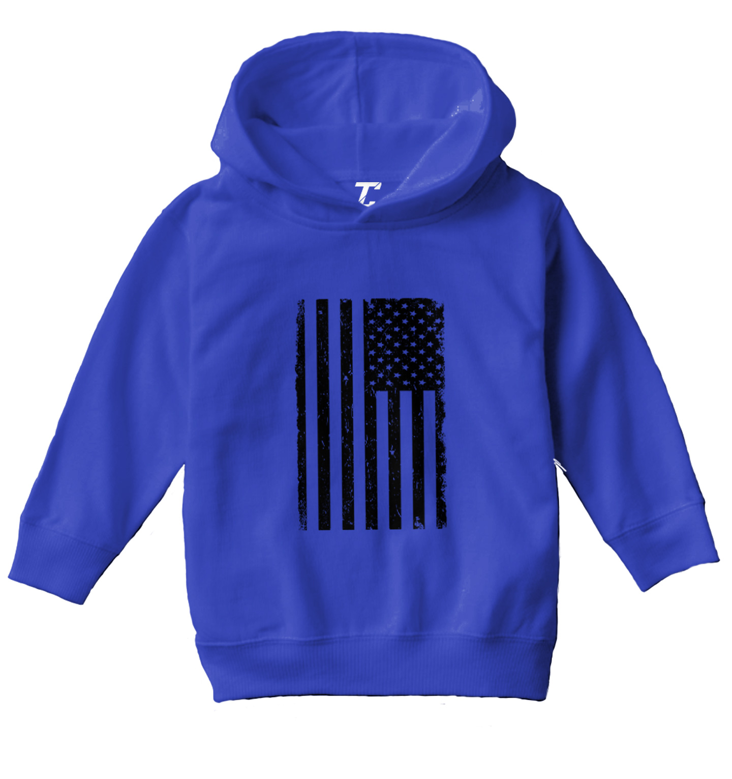 Distressed Black American Flag - United States USA Toddler/Youth Hoodie - Picture 9 of 10