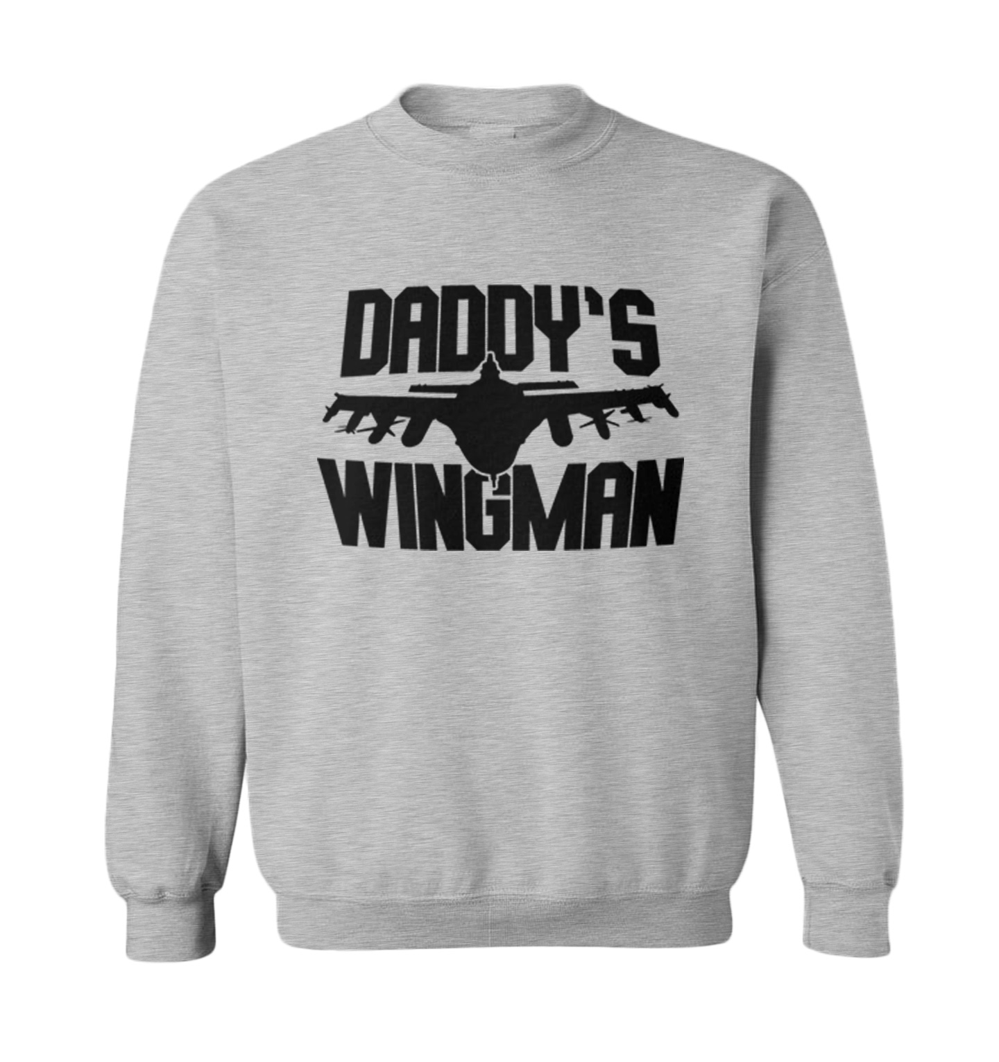 Daddy's Wingman - Single Dad Father's Day Son Toddler Crewneck Sweater - Picture 2 of 5