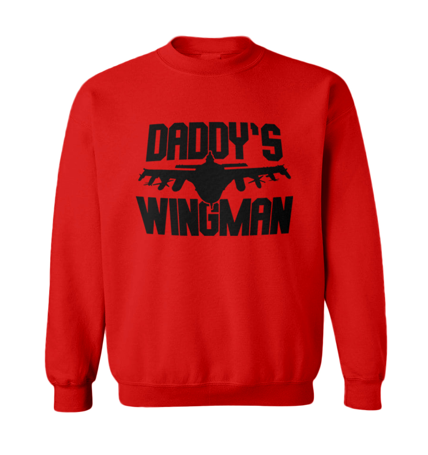 Daddy's Wingman - Single Dad Father's Day Son Toddler Crewneck Sweater - Picture 4 of 5