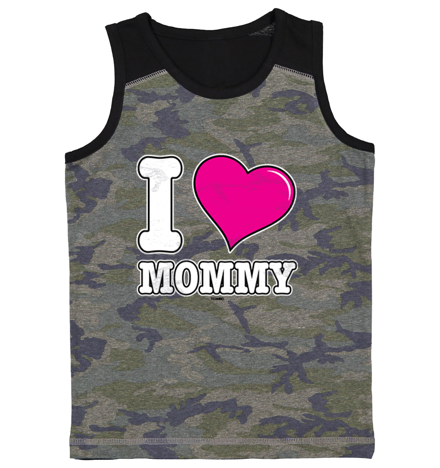I Love Mommy - Mother's Day Mom Son Daughter Youth Contrast Tank Top - Picture 2 of 7