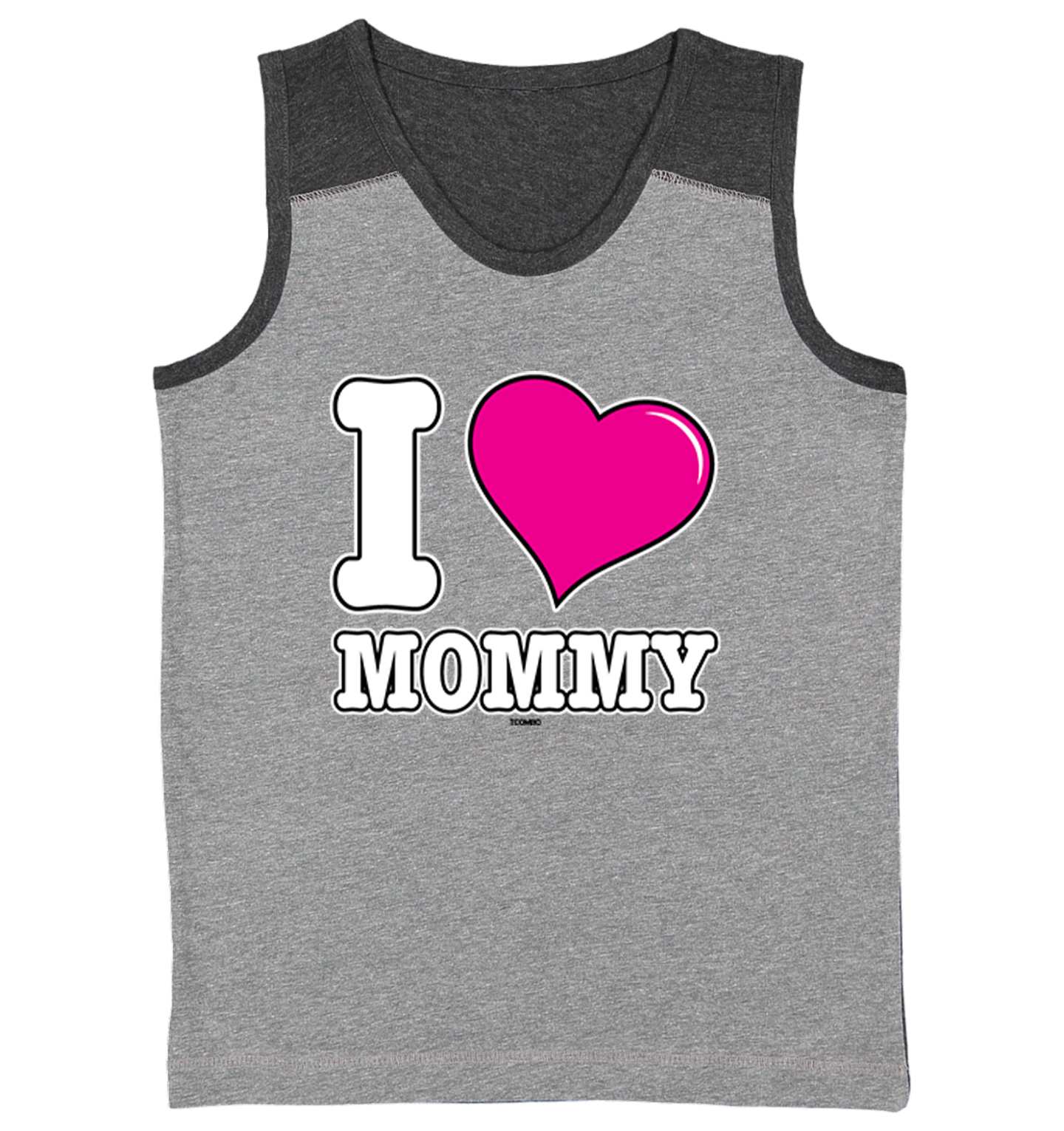 I Love Mommy - Mother's Day Mom Son Daughter Youth Contrast Tank Top - Picture 3 of 7