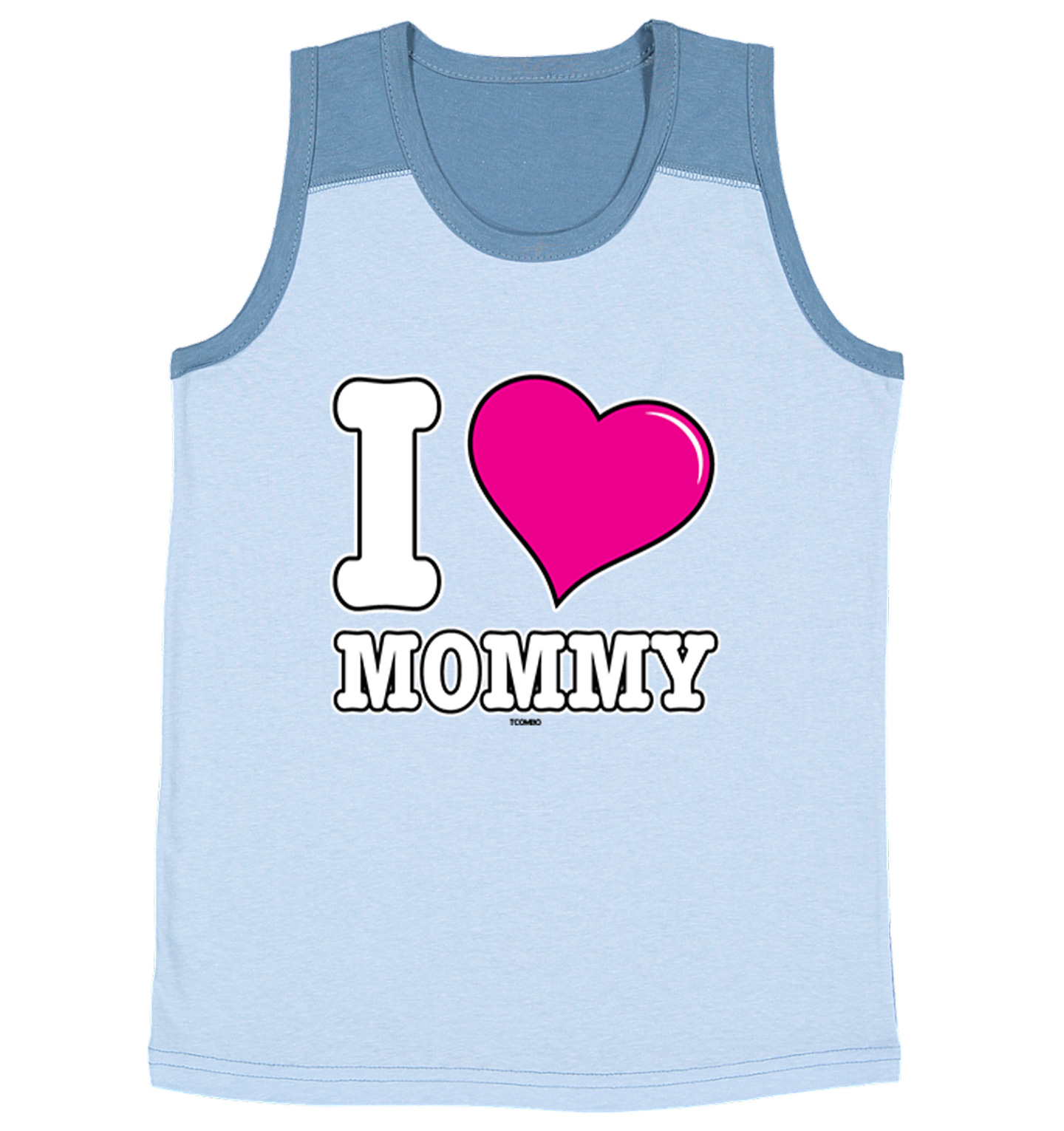 I Love Mommy - Mother's Day Mom Son Daughter Youth Contrast Tank Top - Picture 4 of 7