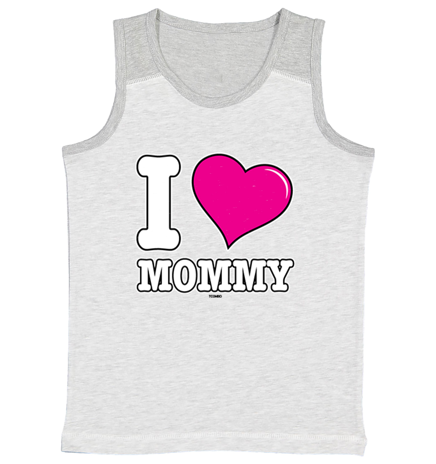 I Love Mommy - Mother's Day Mom Son Daughter Youth Contrast Tank Top - Picture 5 of 7