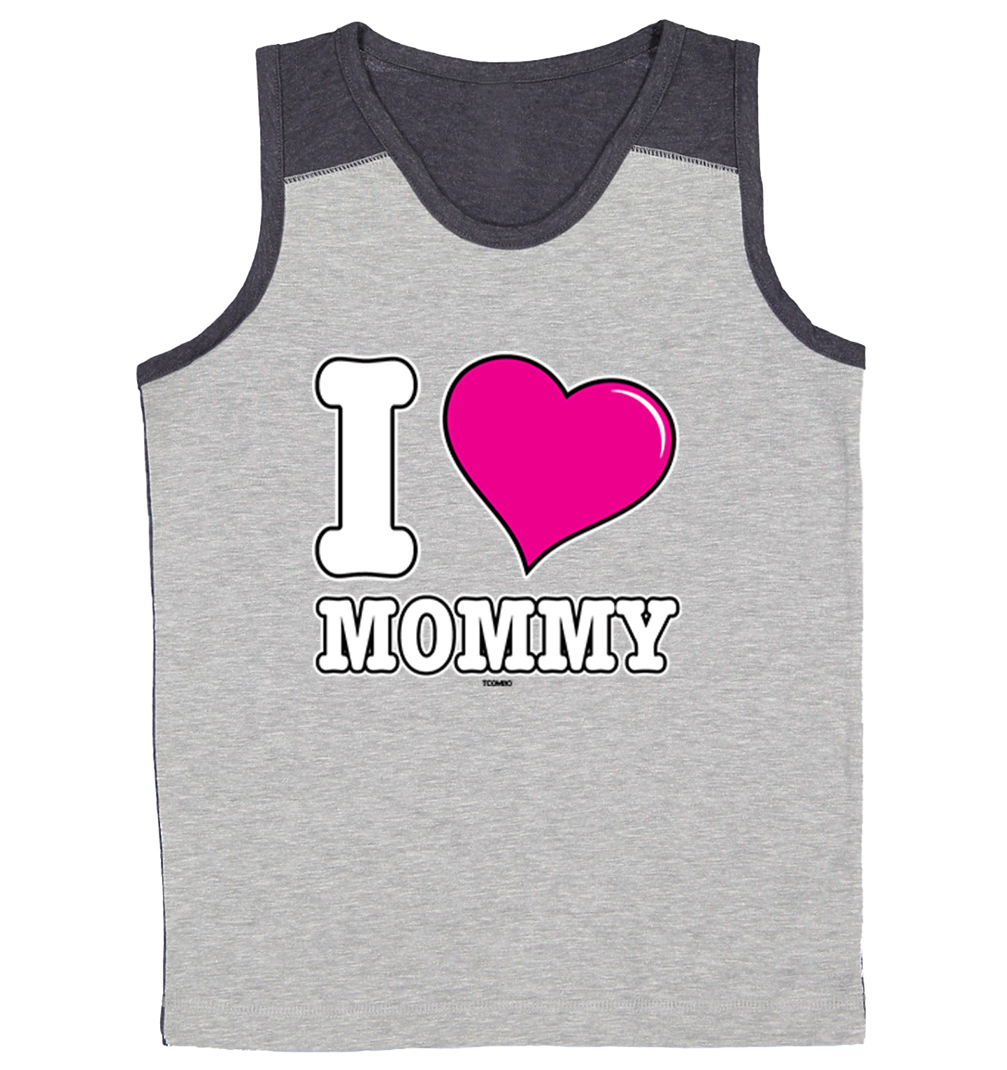 I Love Mommy - Mother's Day Mom Son Daughter Youth Contrast Tank Top - Picture 6 of 7