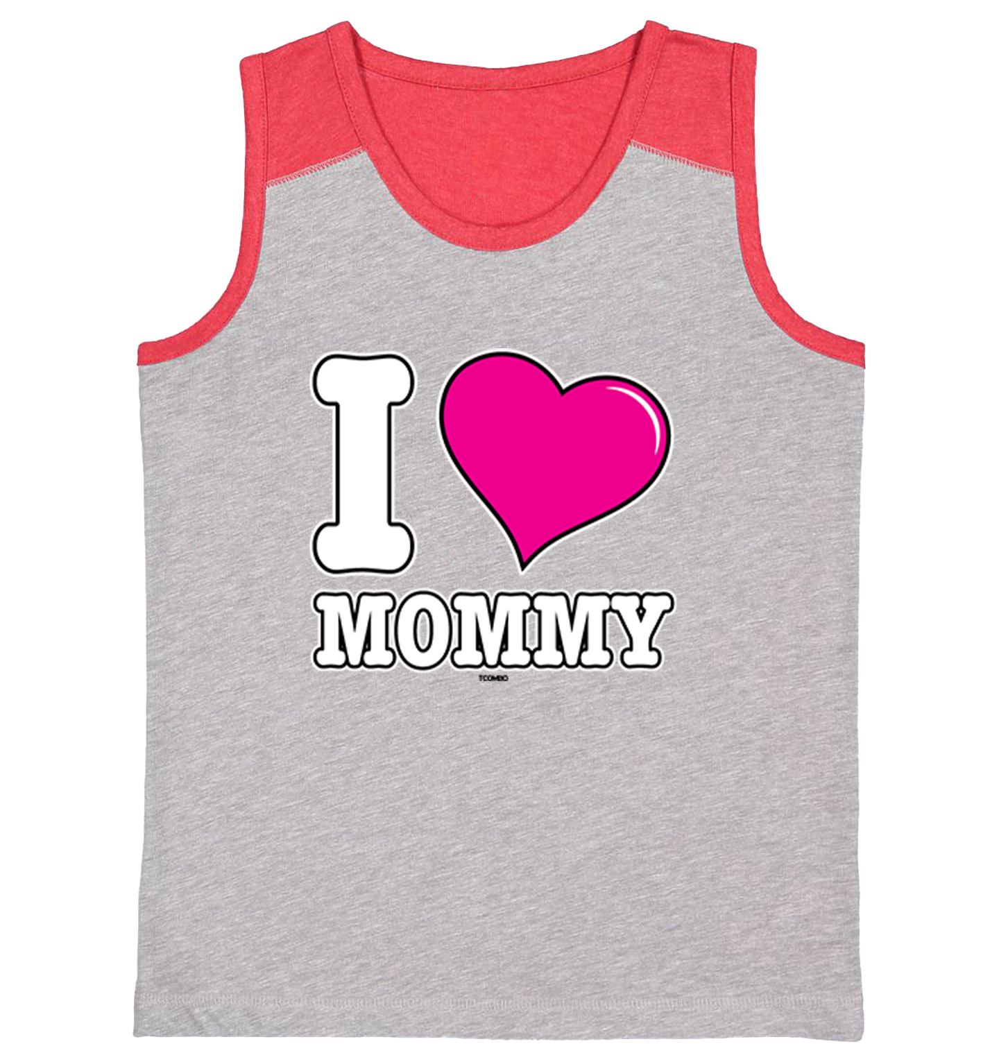 I Love Mommy - Mother's Day Mom Son Daughter Youth Contrast Tank Top - Picture 7 of 7