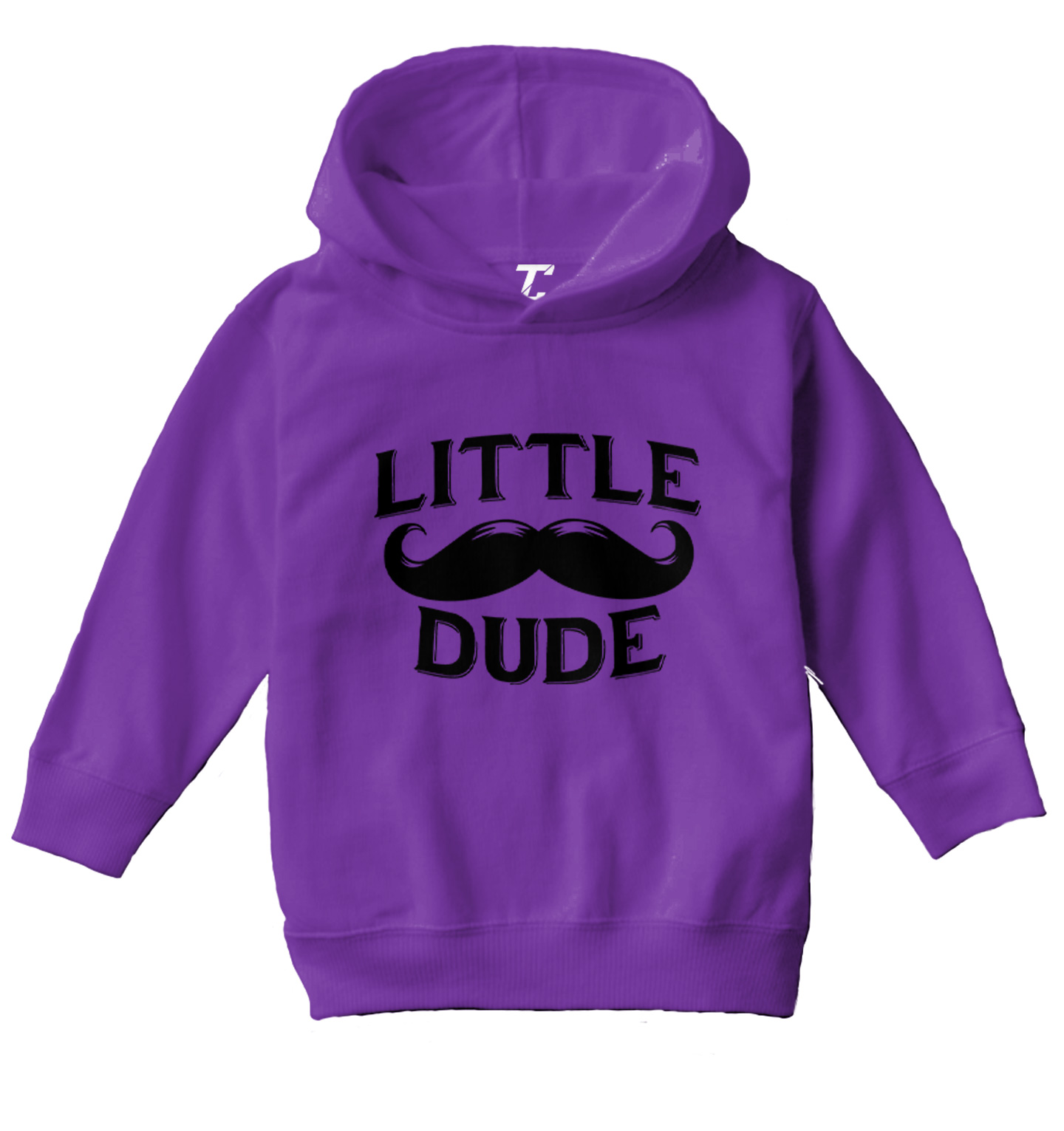 Little Dude - Mustache Funny Humor Just Like Dad Toddler/Youth Hoodie - Picture 7 of 10