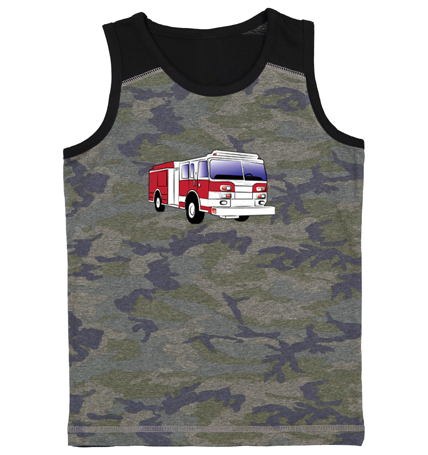 Firetruck - Future Firefighter Brave Hero Youth Contrast Tank Top - Picture 2 of 7
