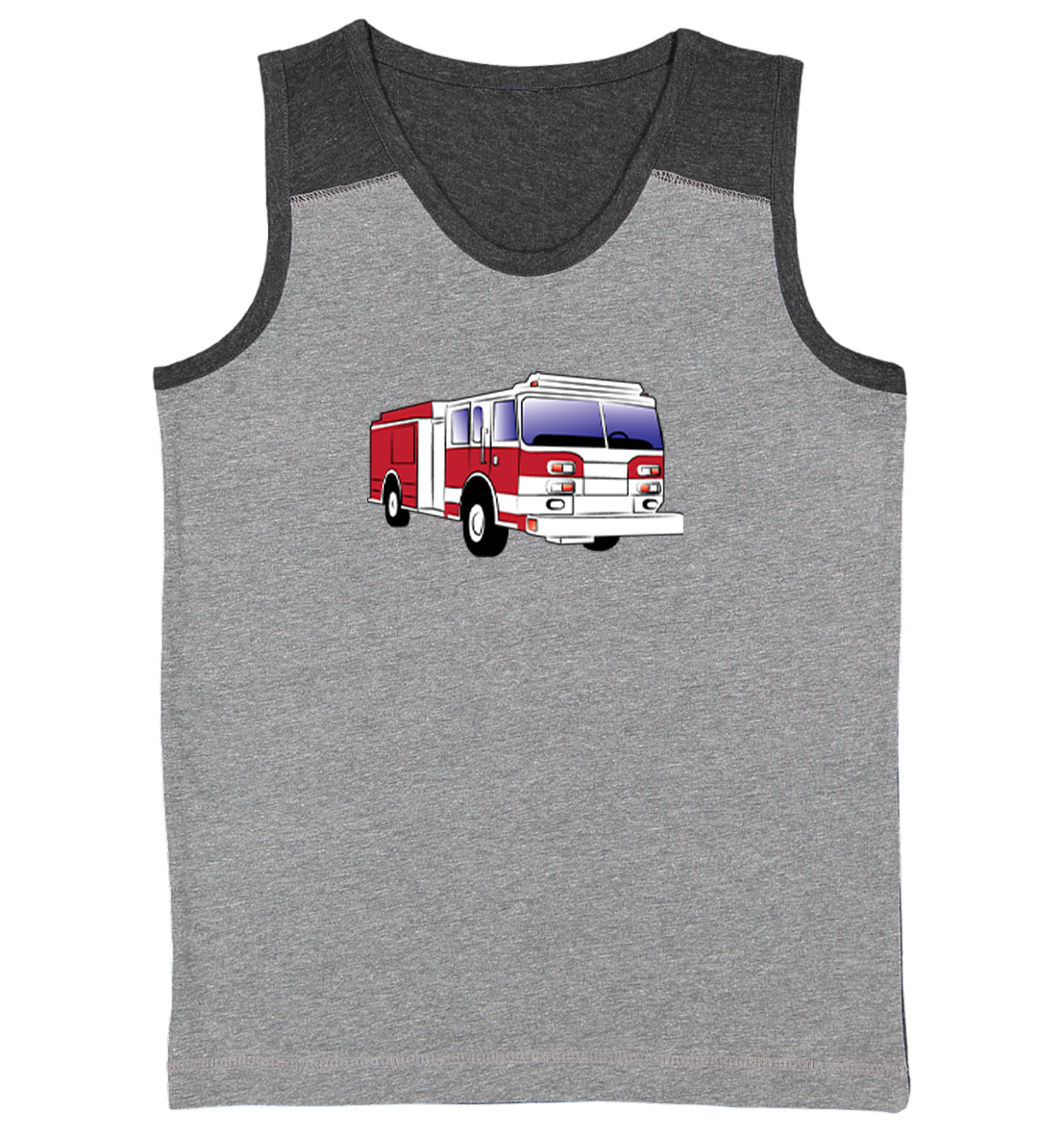 Firetruck - Future Firefighter Brave Hero Youth Contrast Tank Top - Picture 3 of 7
