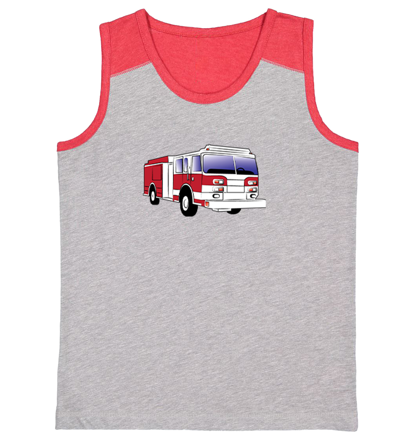 Firetruck - Future Firefighter Brave Hero Youth Contrast Tank Top - Picture 7 of 7