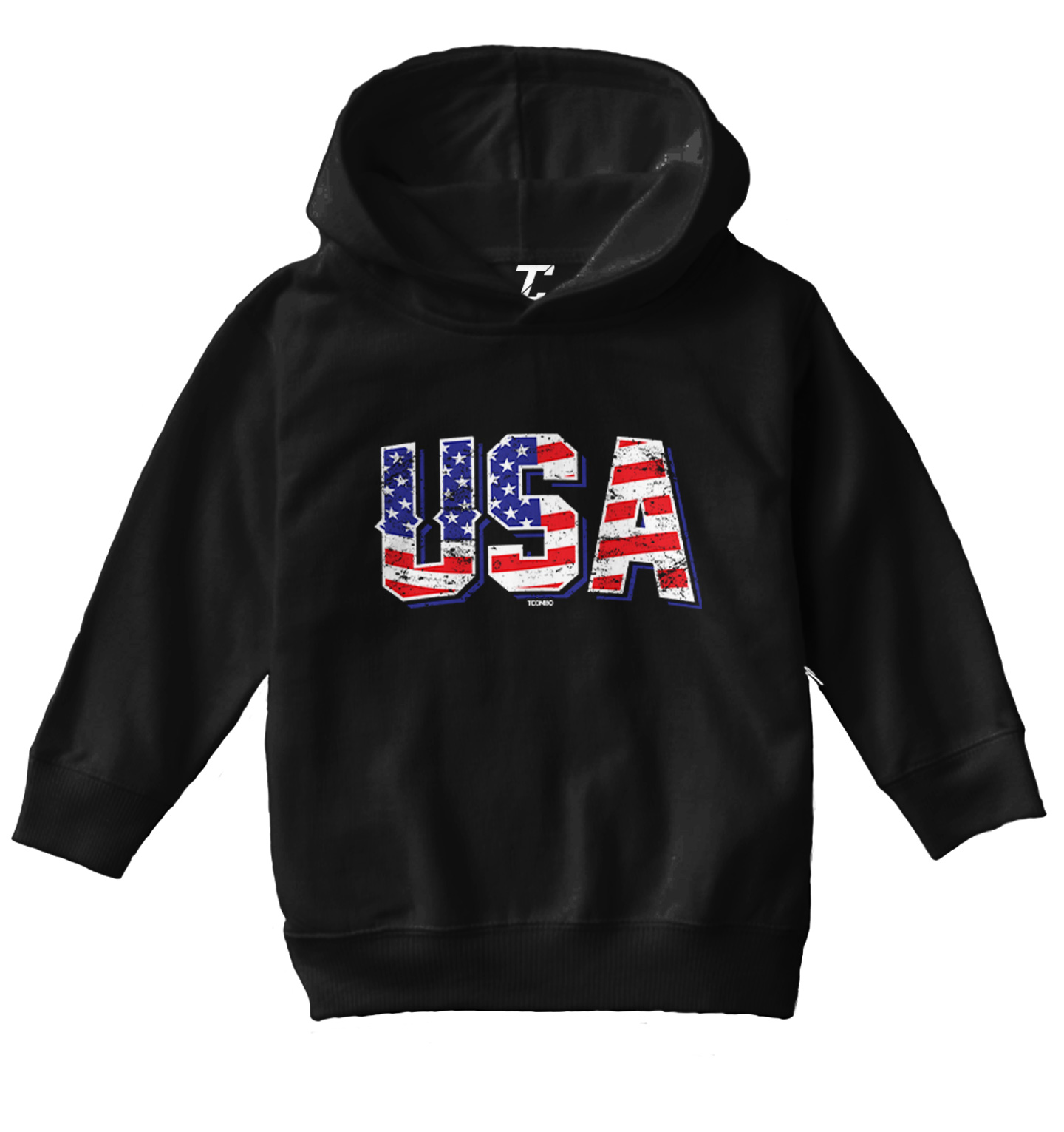 USA With Flag Inside - American Patriot 4th Of July Toddler/Youth Hoodie - Picture 2 of 12