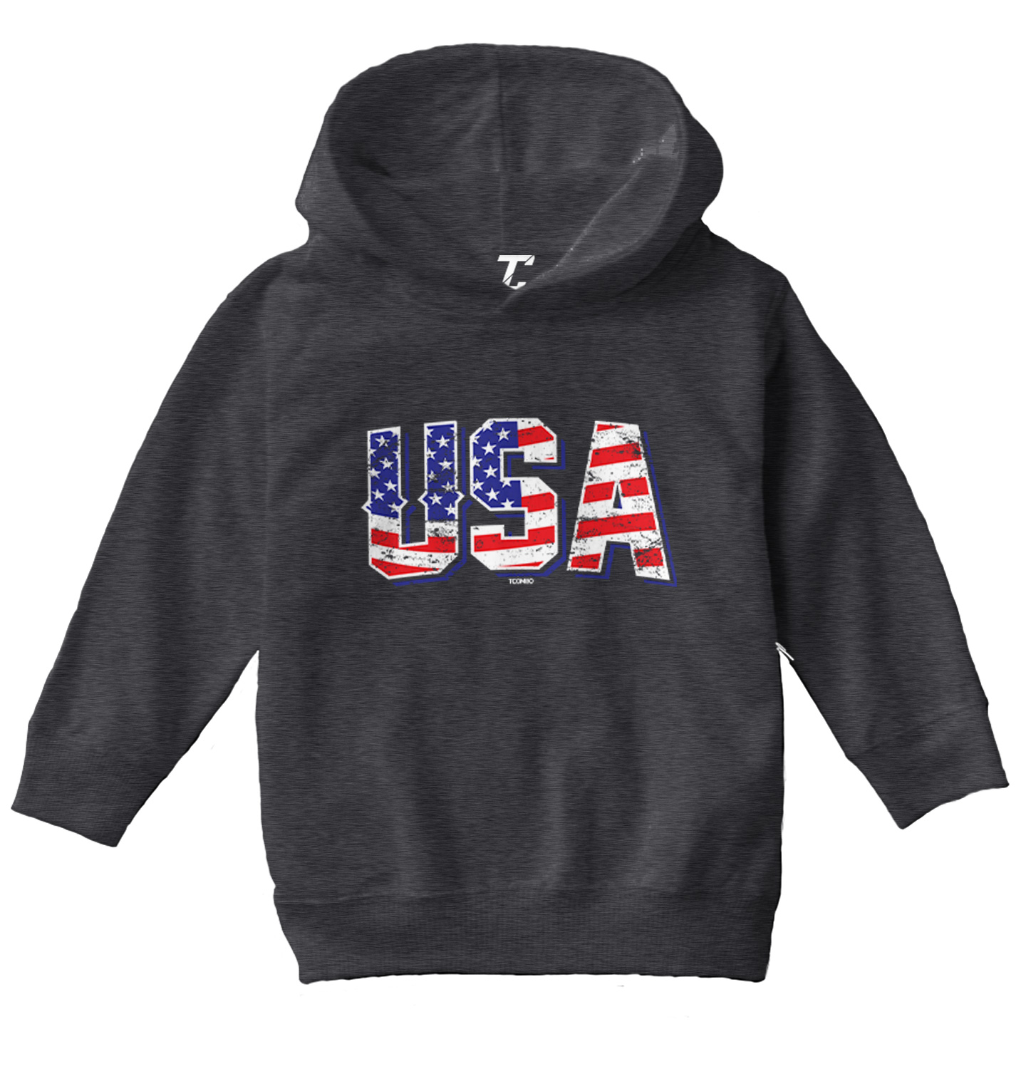 USA With Flag Inside - American Patriot 4th Of July Toddler/Youth Hoodie - Picture 3 of 12