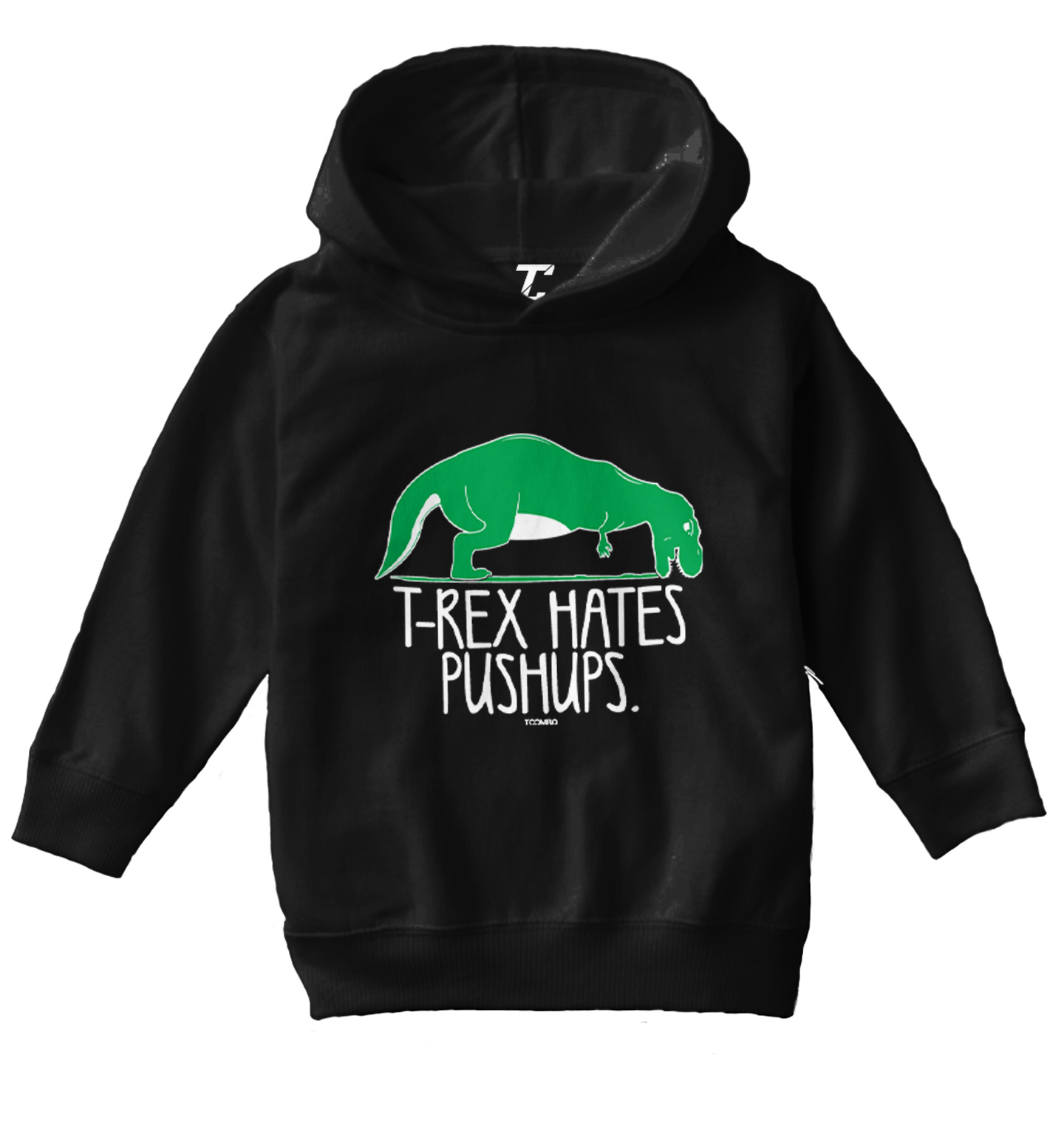 T-Rex Hates Push Ups - Funny Humorous Dinosaur Toddler/Youth Hoodie - Picture 2 of 12