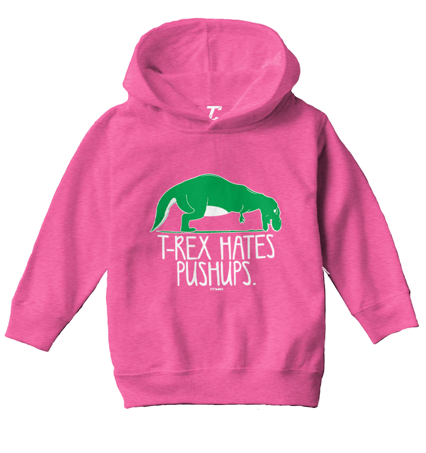 T-Rex Hates Push Ups - Funny Humorous Dinosaur Toddler/Youth Hoodie - Picture 4 of 12