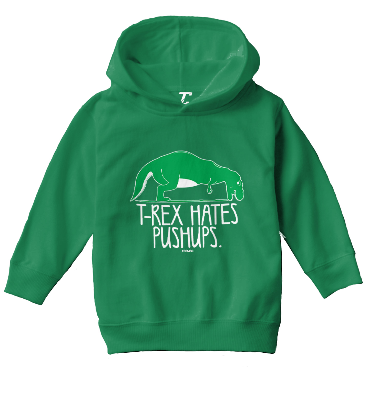 T-Rex Hates Push Ups - Funny Humorous Dinosaur Toddler/Youth Hoodie - Picture 5 of 12