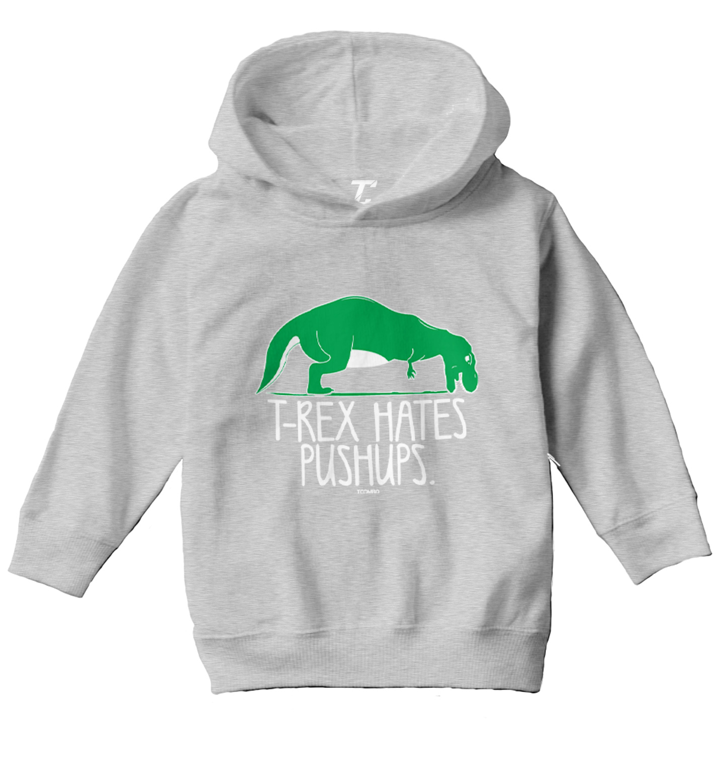 T-Rex Hates Push Ups - Funny Humorous Dinosaur Toddler/Youth Hoodie - Picture 6 of 12