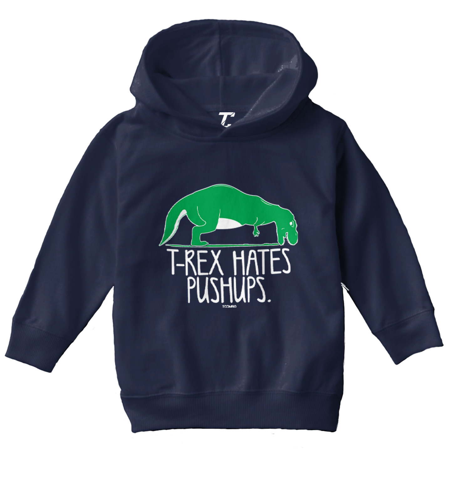 T-Rex Hates Push Ups - Funny Humorous Dinosaur Toddler/Youth Hoodie - Picture 7 of 12