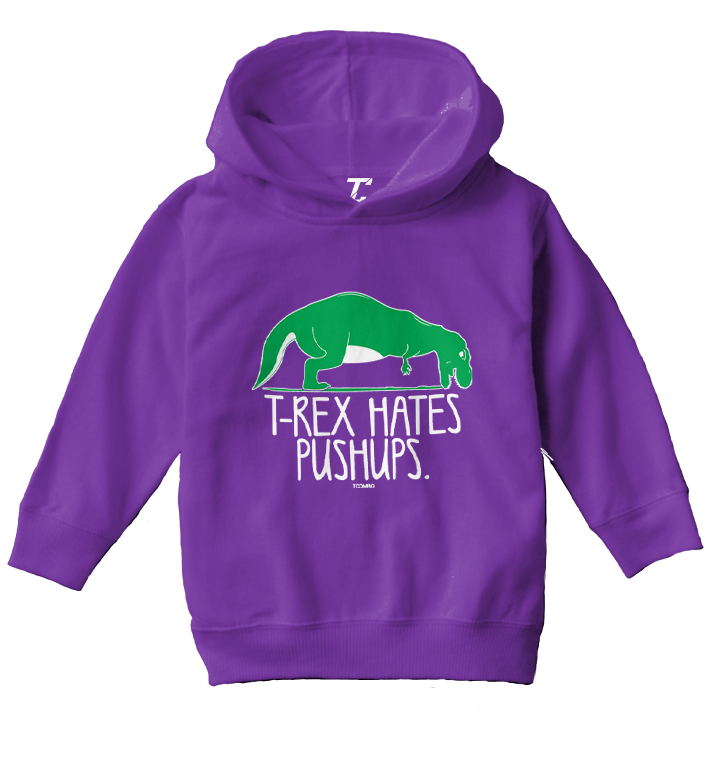 T-Rex Hates Push Ups - Funny Humorous Dinosaur Toddler/Youth Hoodie - Picture 9 of 12