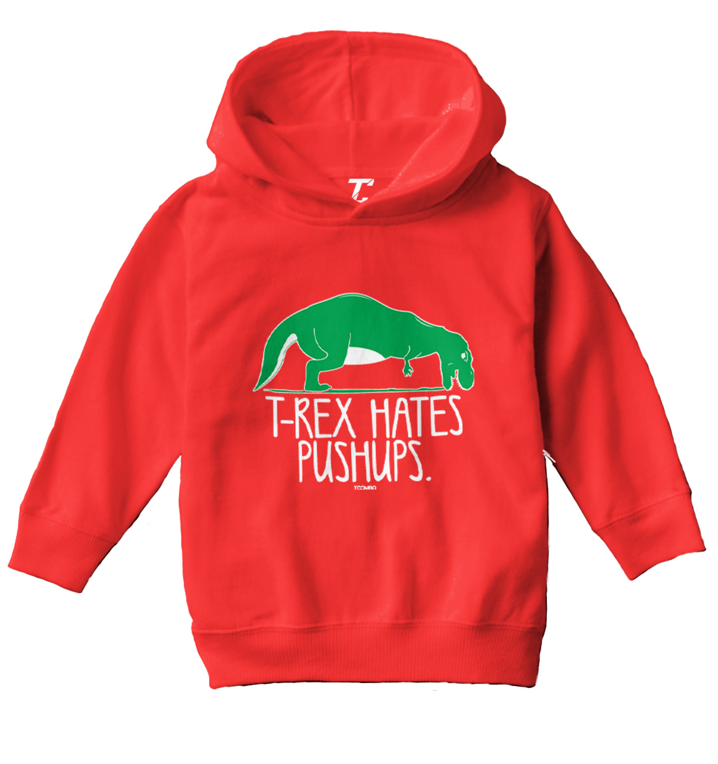 T-Rex Hates Push Ups - Funny Humorous Dinosaur Toddler/Youth Hoodie - Picture 10 of 12