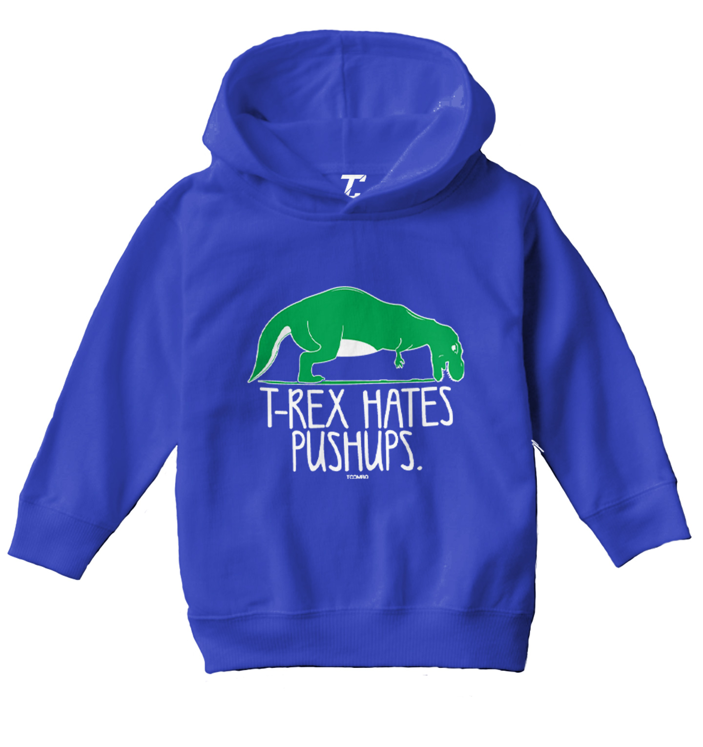 T-Rex Hates Push Ups - Funny Humorous Dinosaur Toddler/Youth Hoodie - Picture 11 of 12