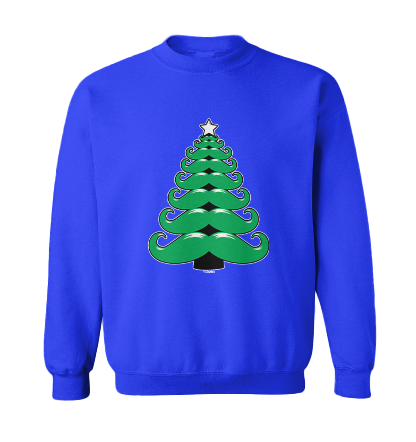 Mustache Christmas Tree - Xmas Funny Santa Claus Toddler Crewneck Sweater - Picture 8 of 8