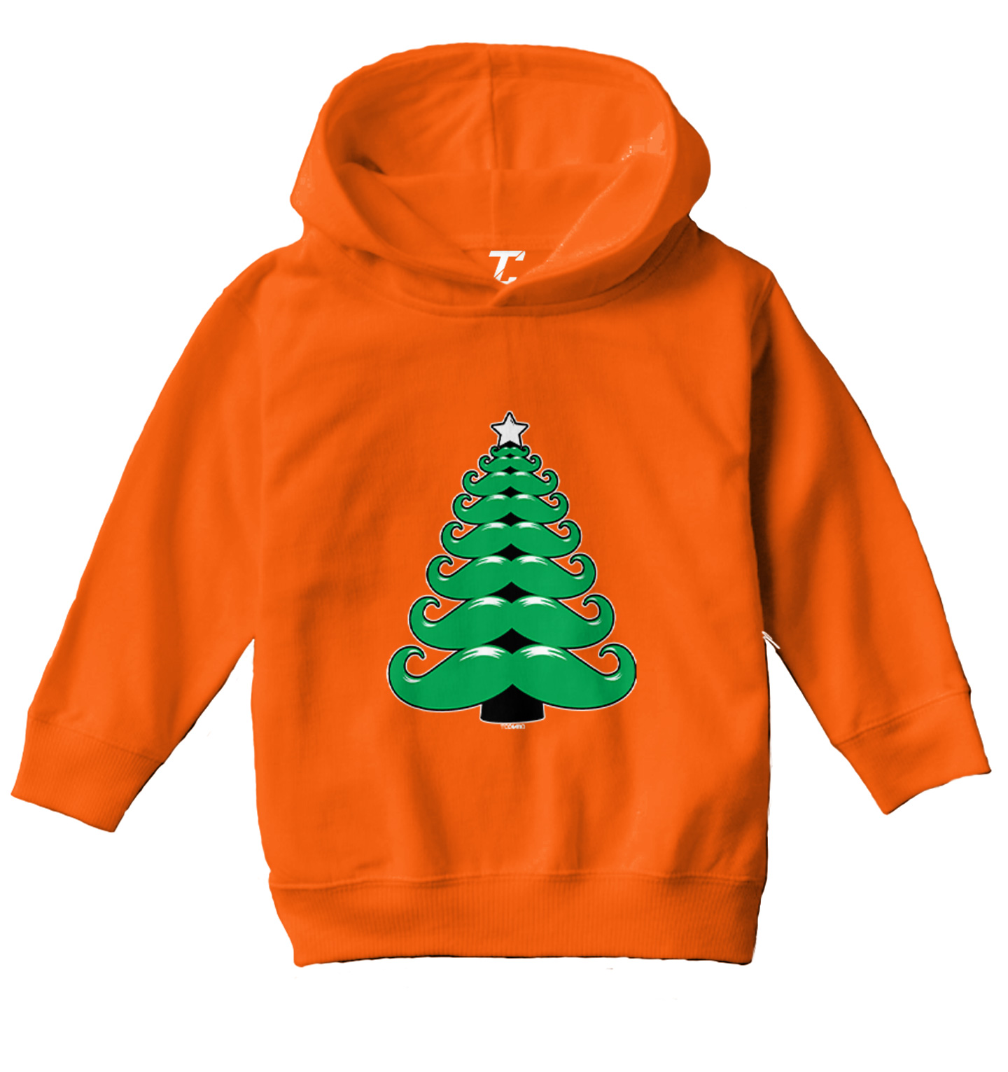 Mustache Christmas Tree - Xmas Funny Santa Claus Toddler/Youth Hoodie - Picture 8 of 12