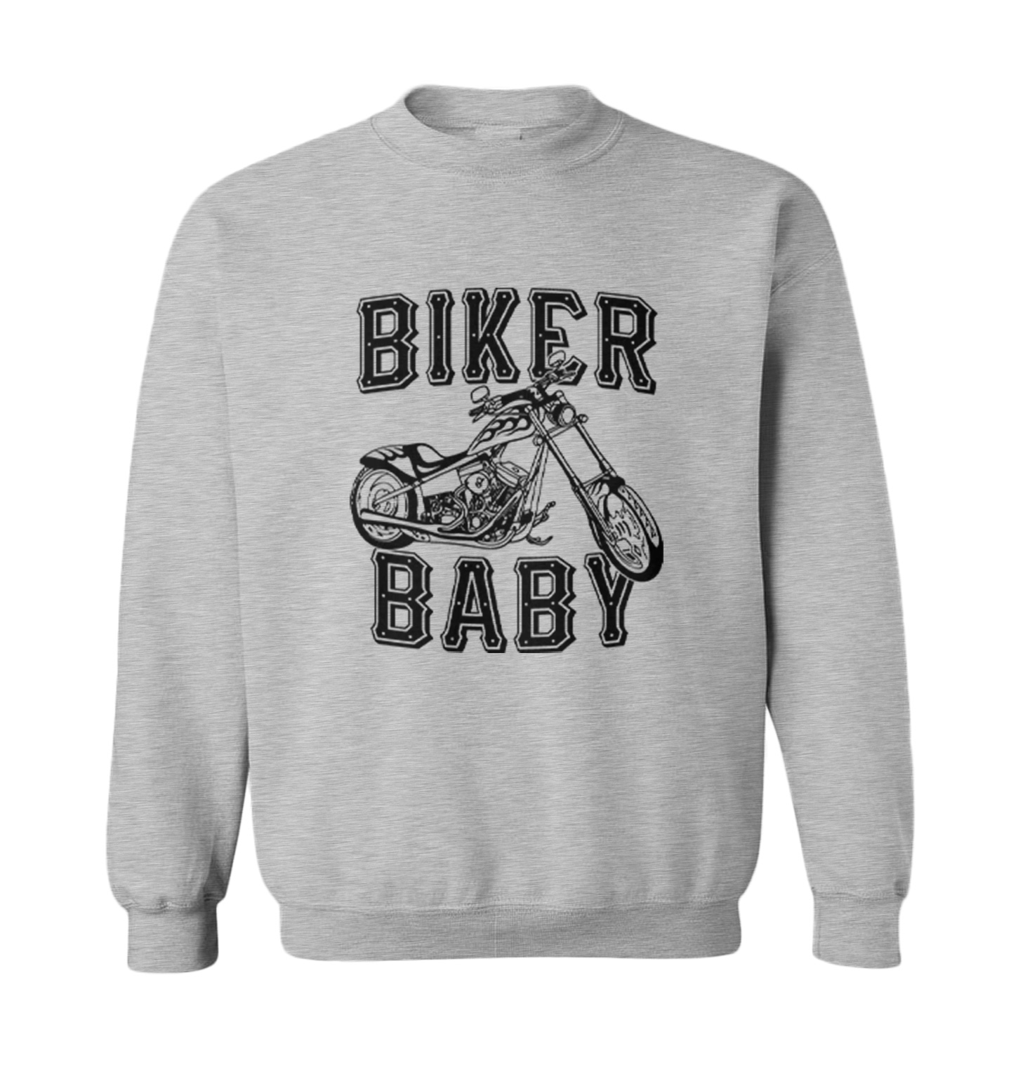 Biker Baby - Motorcycle Tough Son Daughter Toddler Crewneck Sweater - Picture 2 of 5