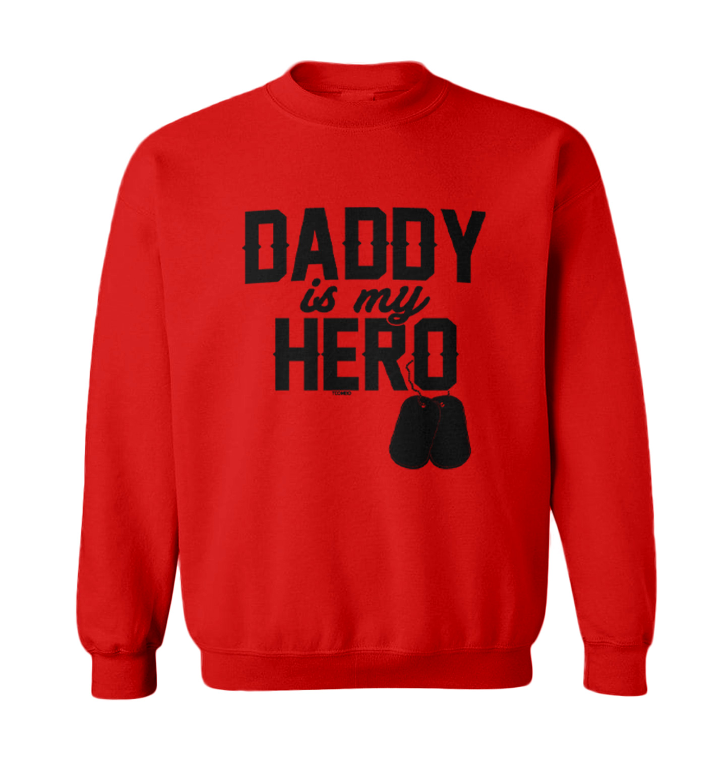 Daddy Is My Hero - Military Dog Tags Veterans Day Toddler Crewneck Sweater - Picture 4 of 5