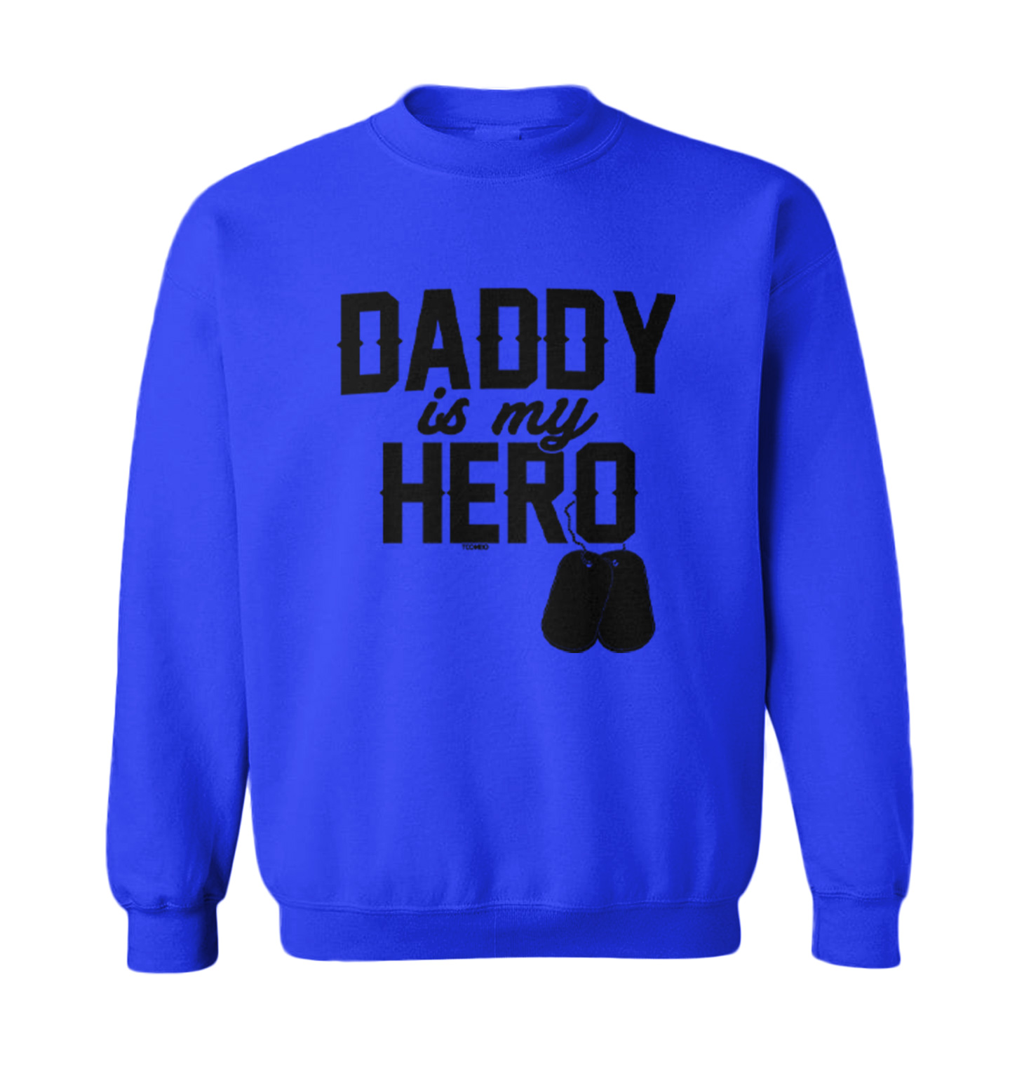 Daddy Is My Hero - Military Dog Tags Veterans Day Toddler Crewneck Sweater - Picture 5 of 5