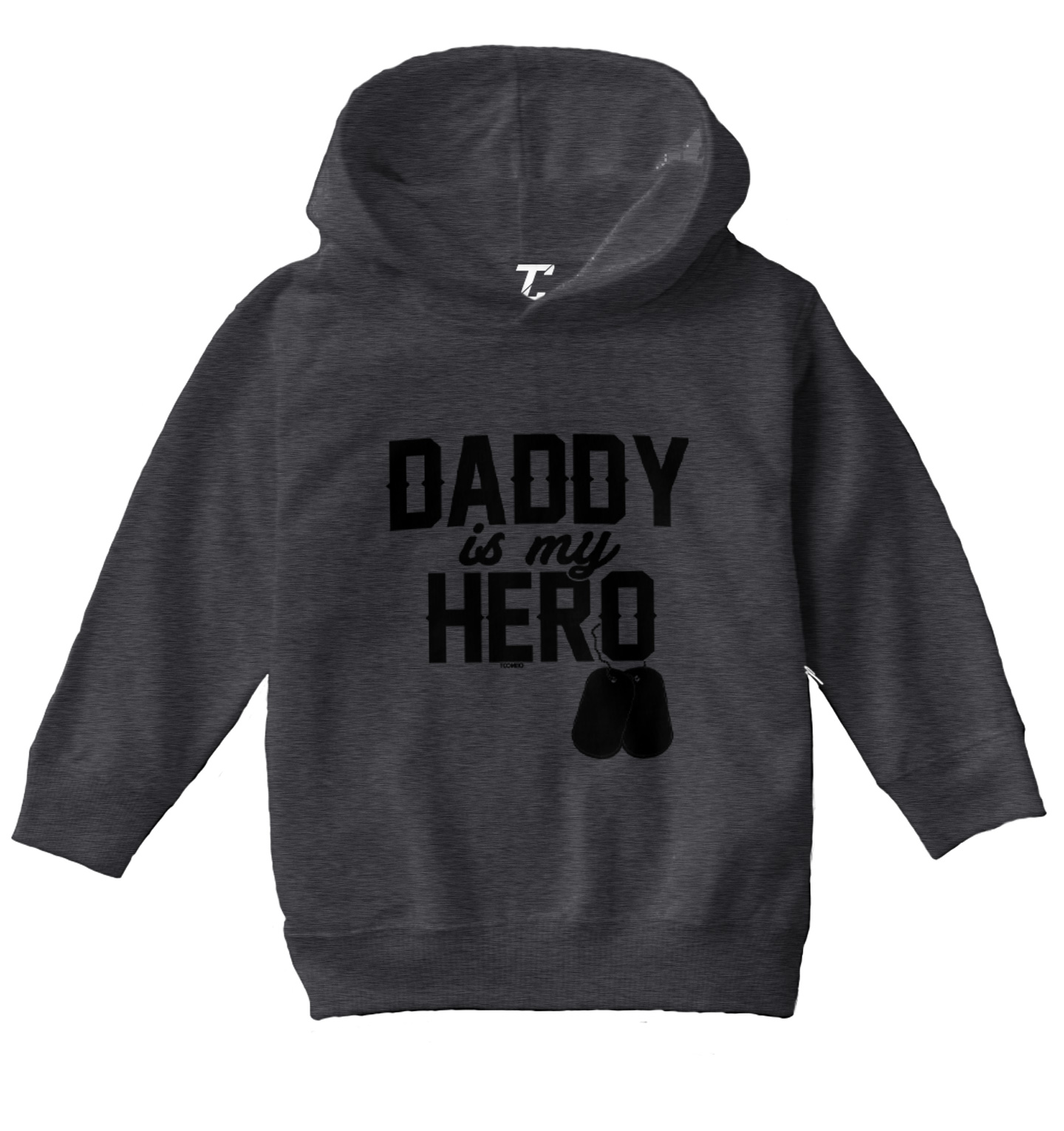 Daddy Is My Hero - Military Dog Tags Veterans Day Toddler/Youth Hoodie - Picture 2 of 10