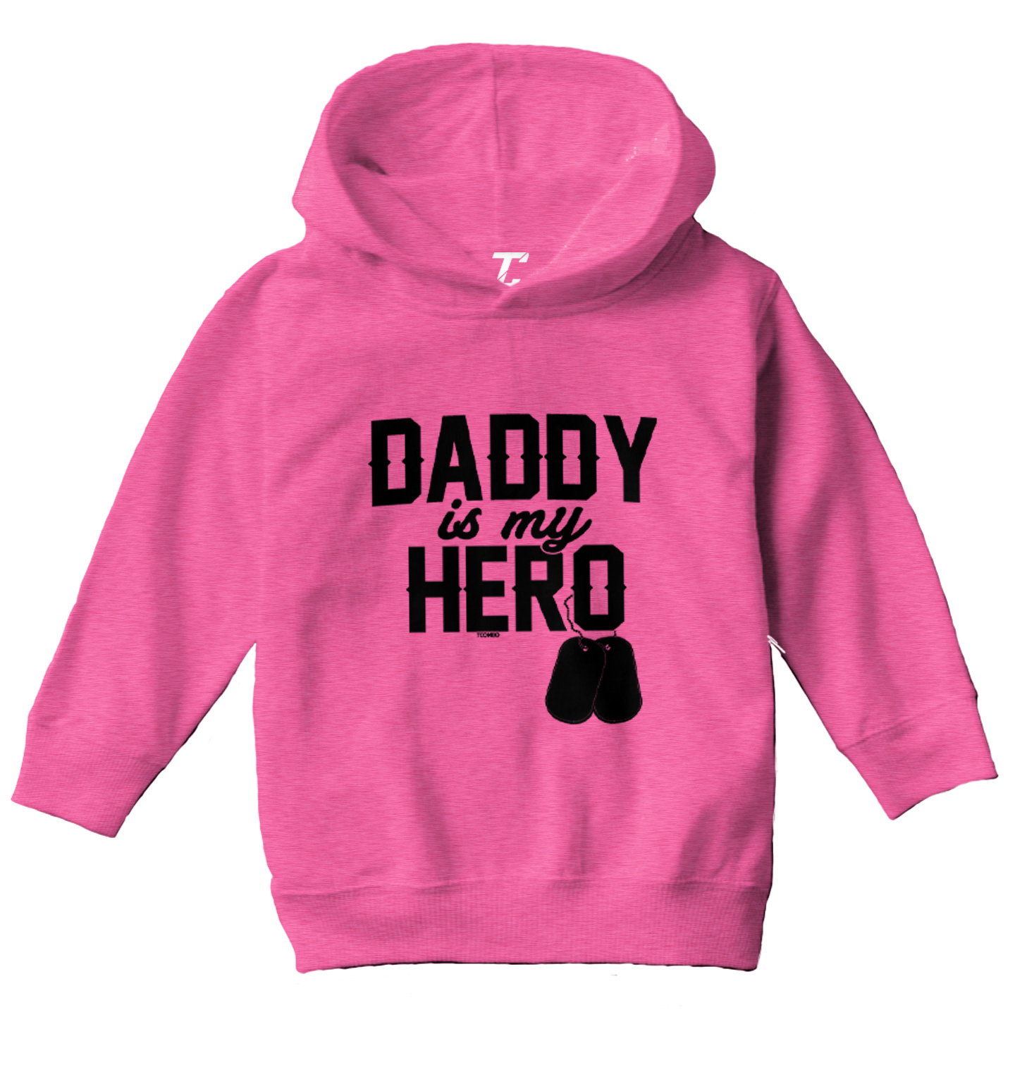 Daddy Is My Hero - Military Dog Tags Veterans Day Toddler/Youth Hoodie - Picture 3 of 10