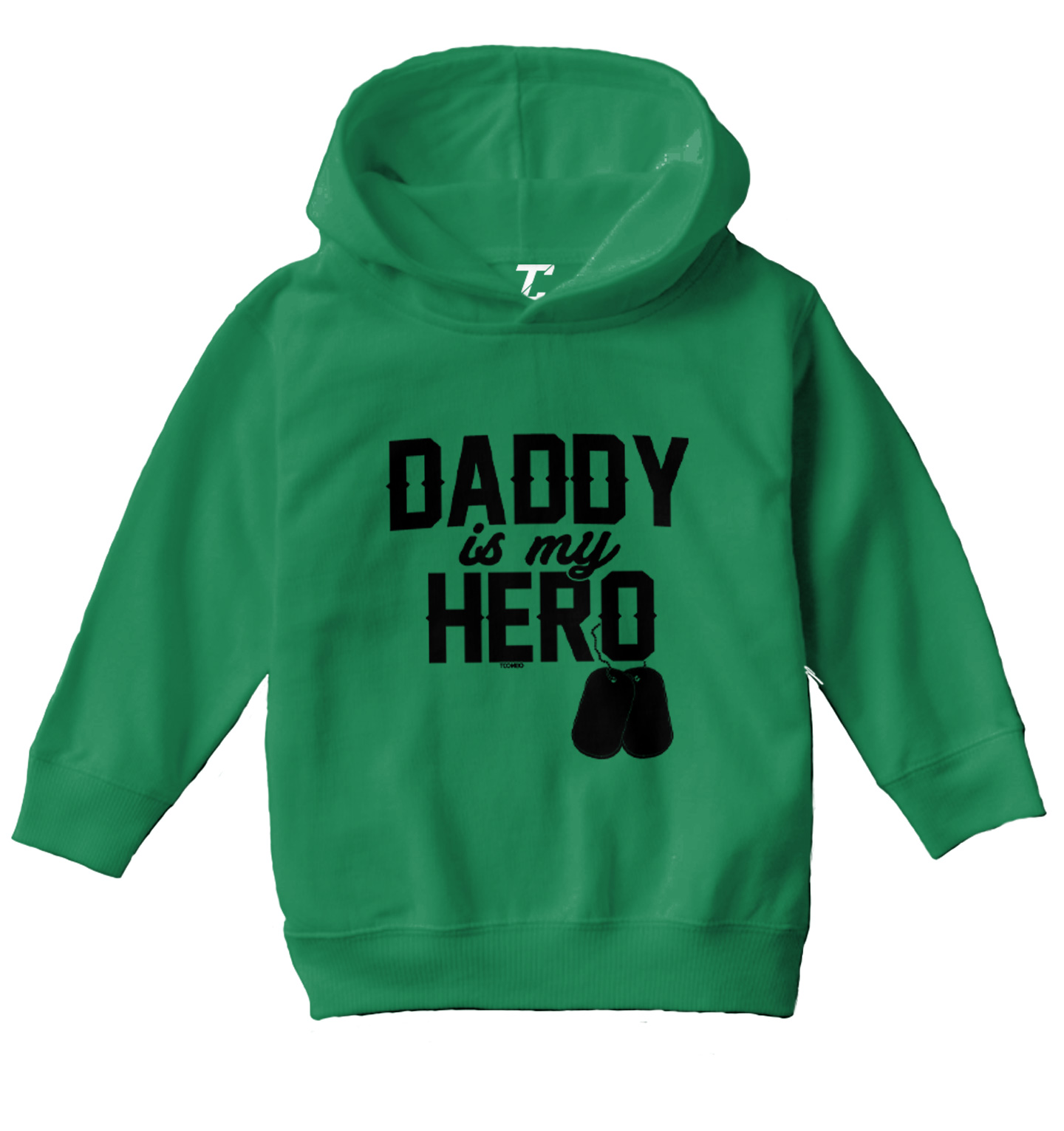Daddy Is My Hero - Military Dog Tags Veterans Day Toddler/Youth Hoodie - Picture 4 of 10