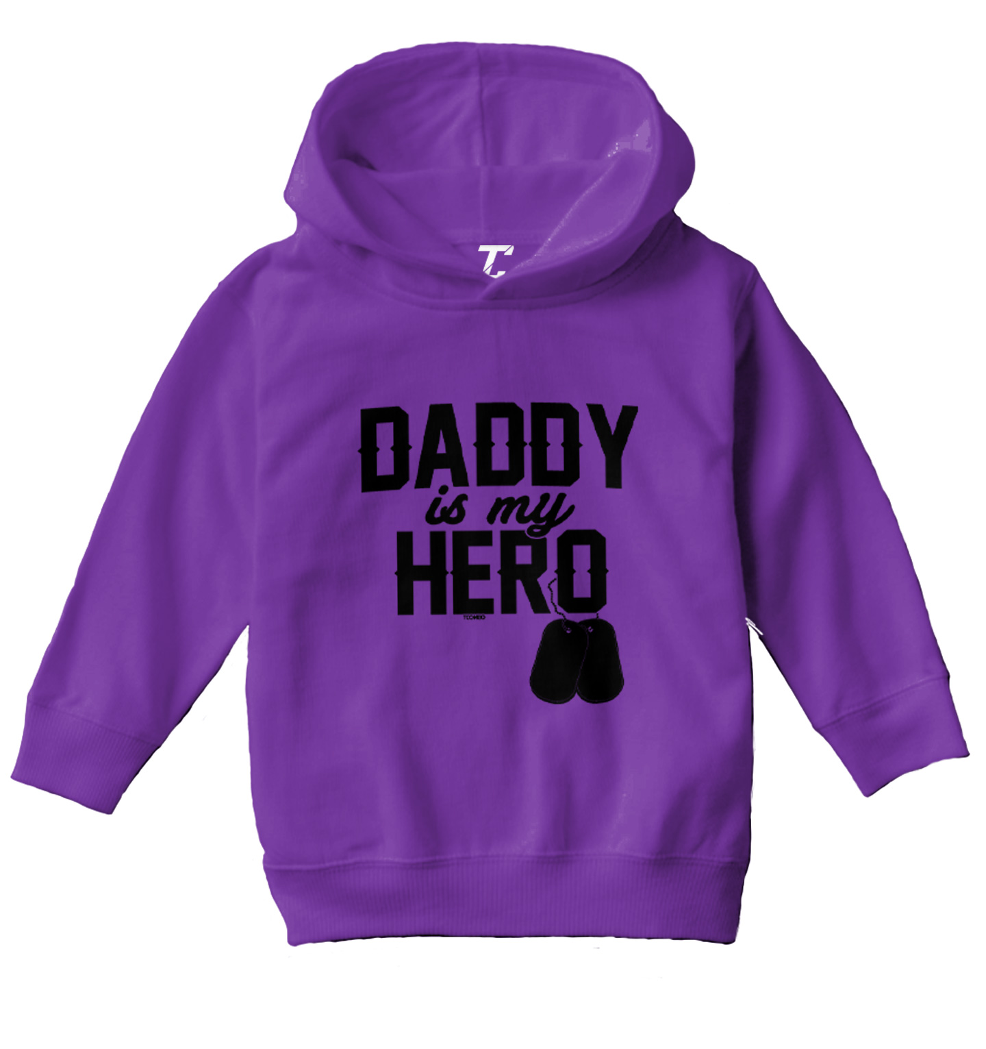 Daddy Is My Hero - Military Dog Tags Veterans Day Toddler/Youth Hoodie - Picture 7 of 10