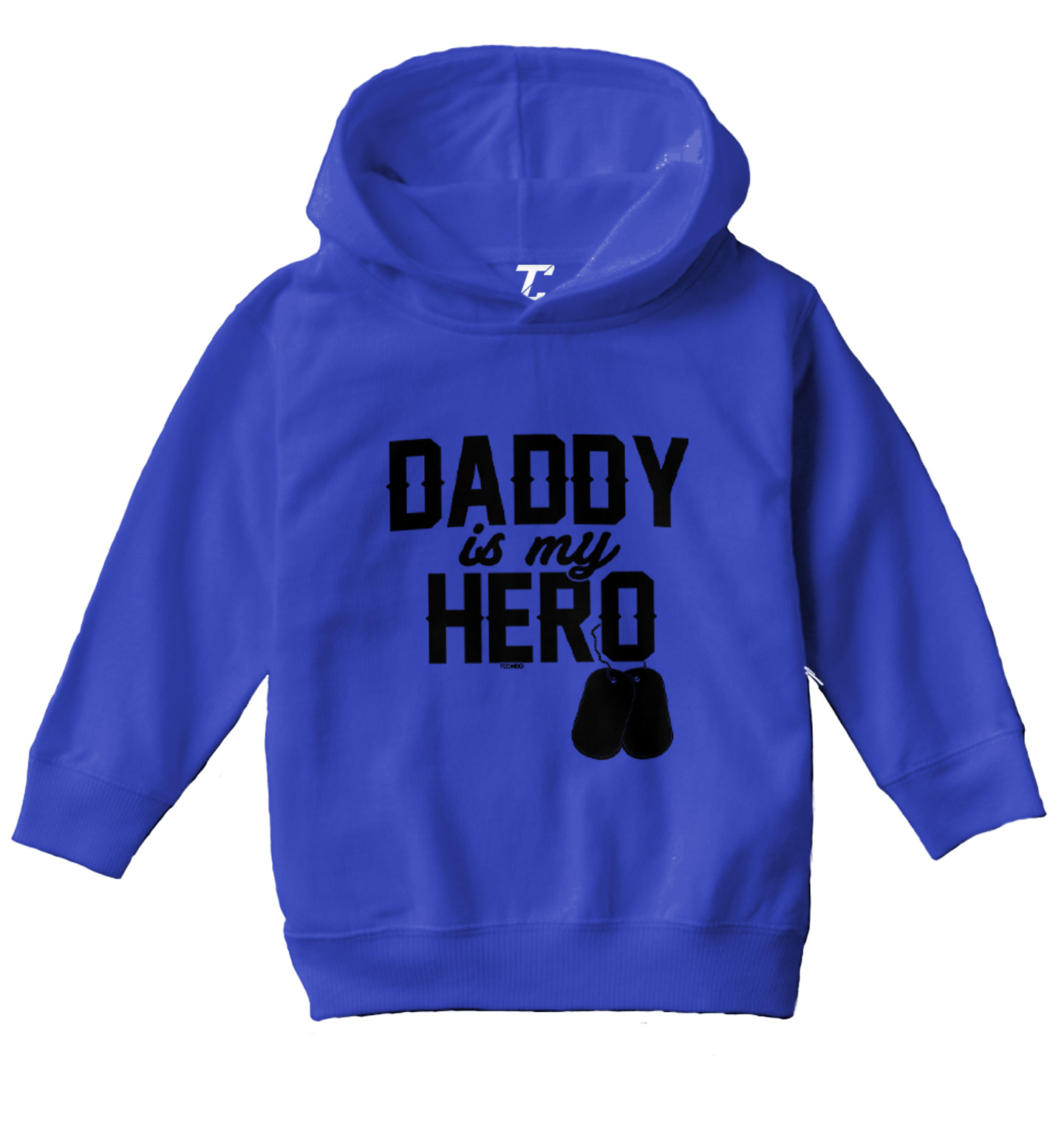 Daddy Is My Hero - Military Dog Tags Veterans Day Toddler/Youth Hoodie - Picture 9 of 10