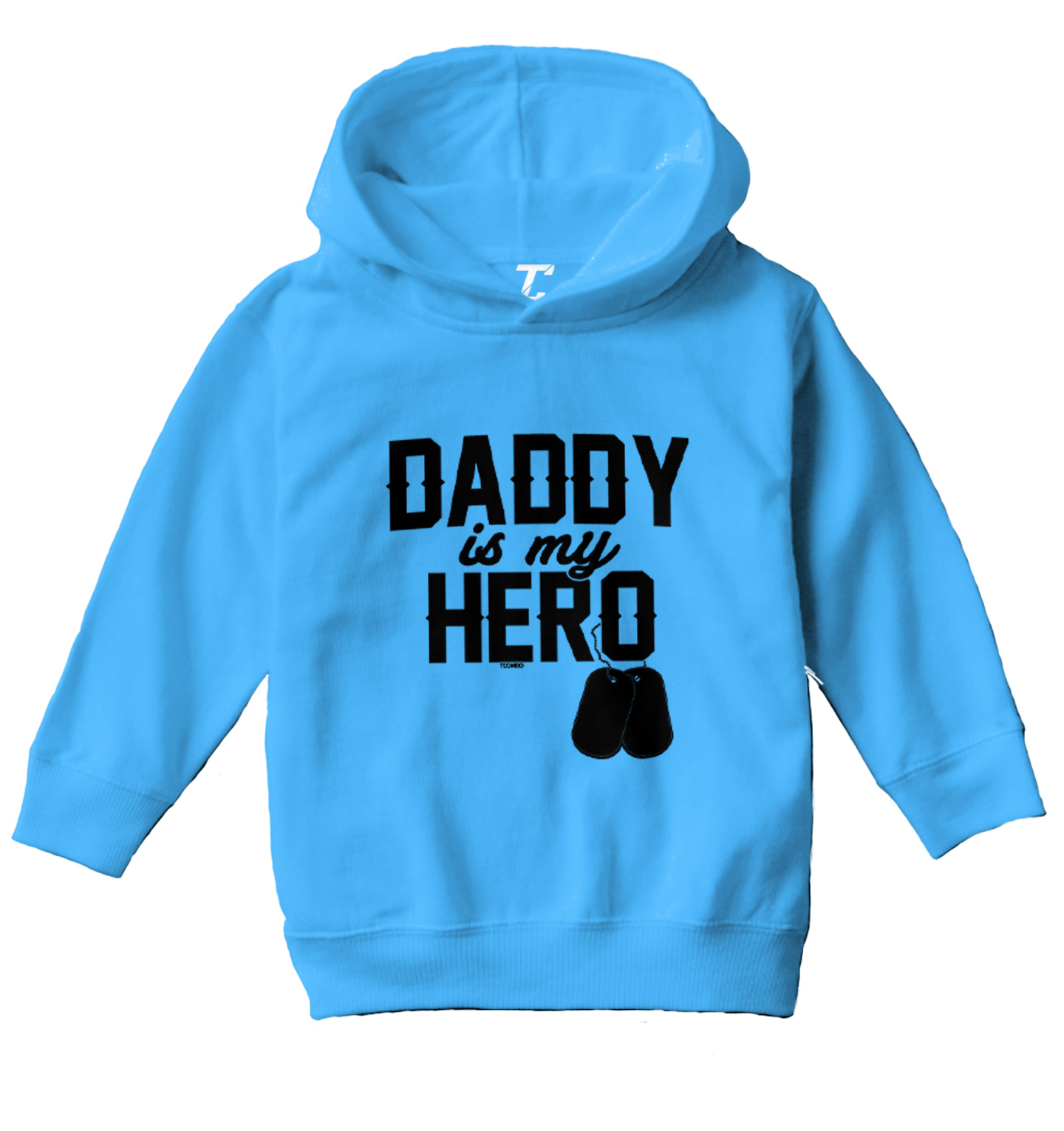 Daddy Is My Hero - Military Dog Tags Veterans Day Toddler/Youth Hoodie - Picture 10 of 10