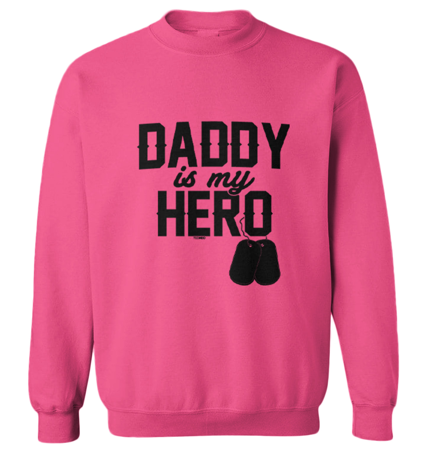 Daddy Is My Hero - Military Dog Tags Veterans Day Toddler Crewneck Sweater - Picture 3 of 5