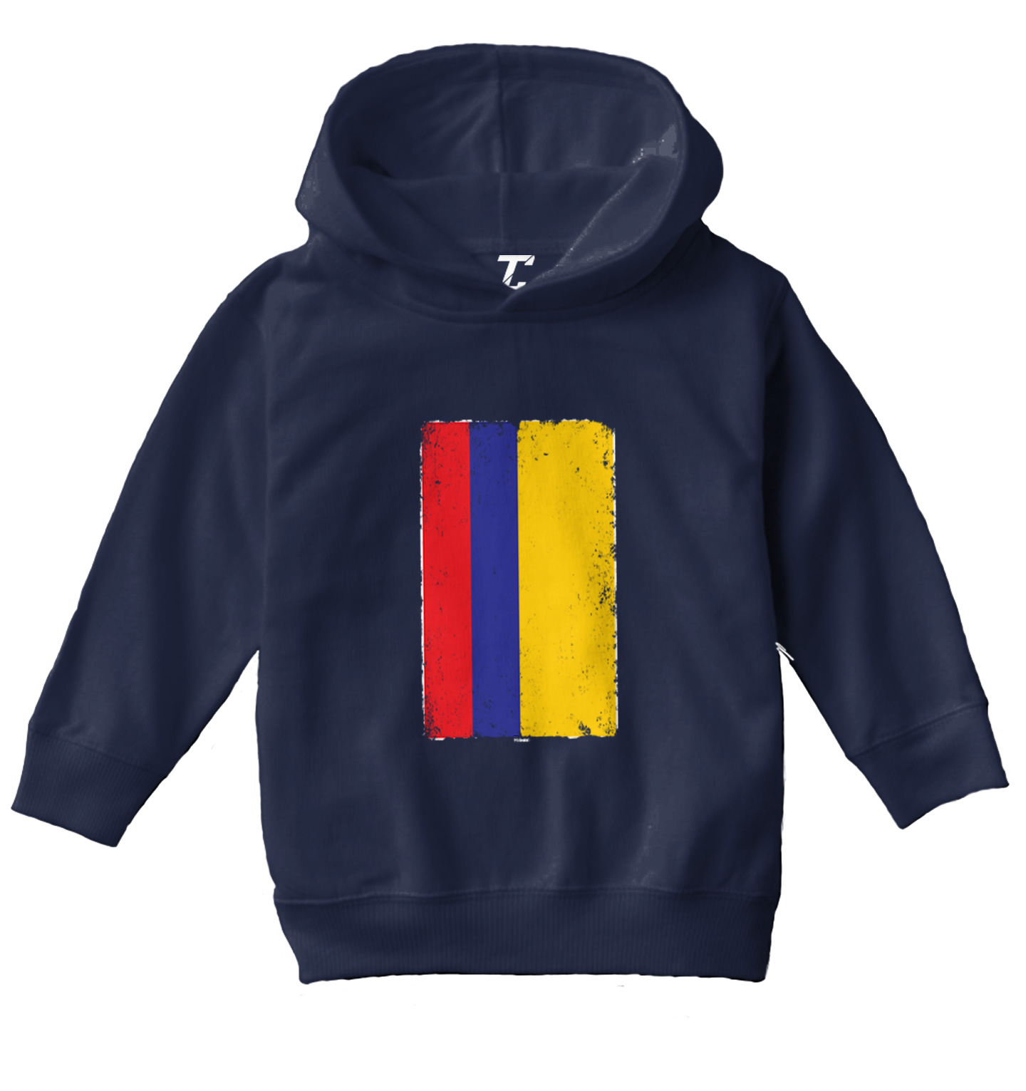 Distressed Colombia Flag - Colombian Country Pride Toddler/Youth Hoodie - Picture 7 of 12
