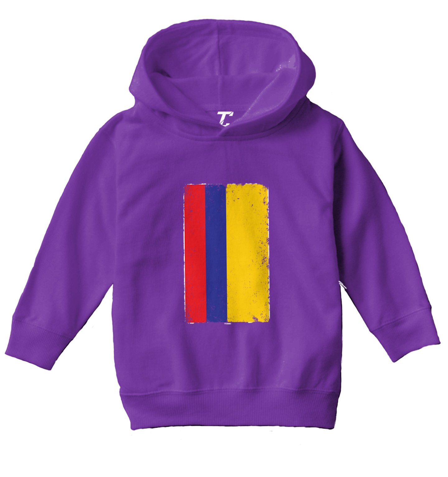 Distressed Colombia Flag - Colombian Country Pride Toddler/Youth Hoodie - Picture 9 of 12